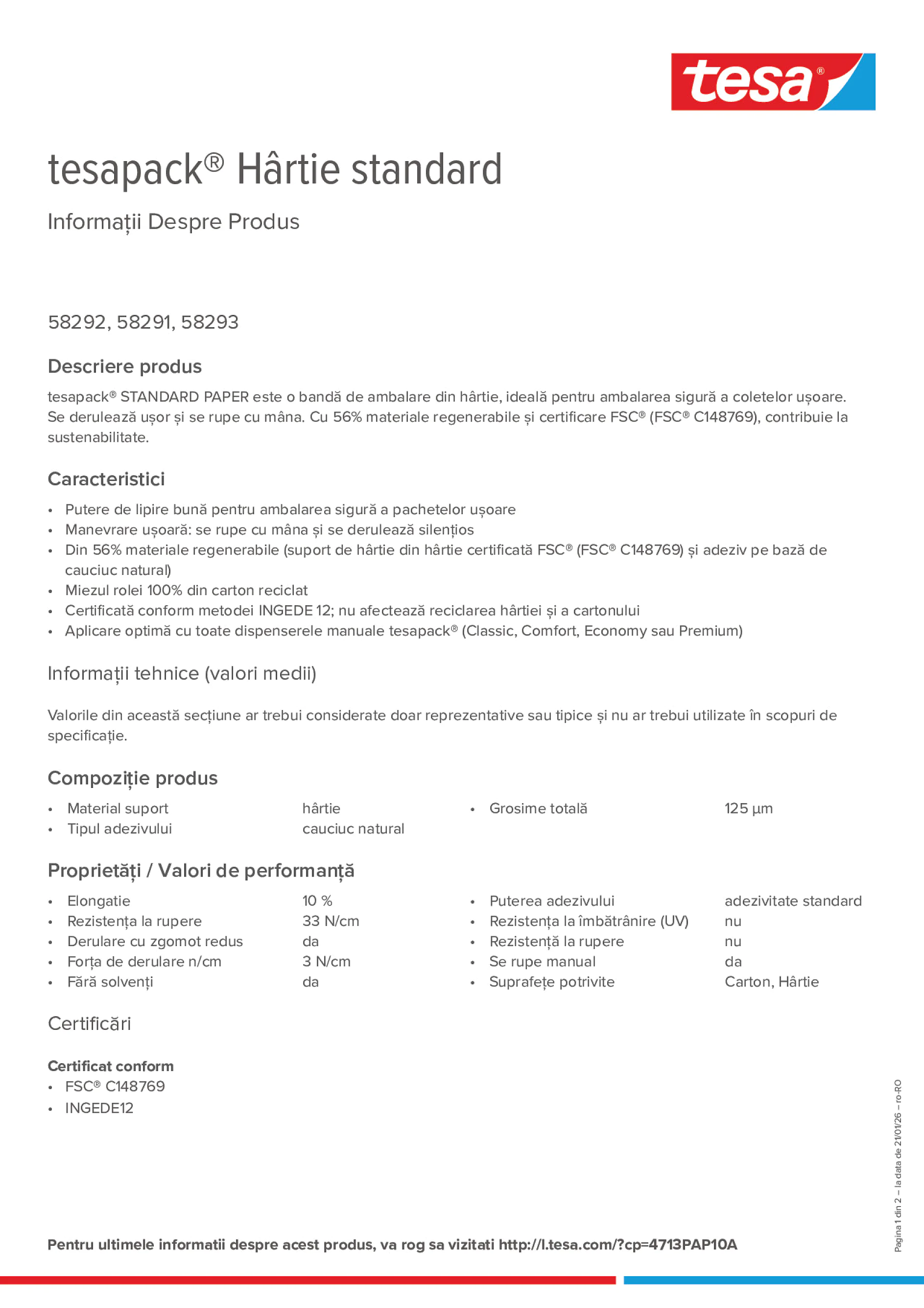 Product information_tesapack® 58292_ro-RO