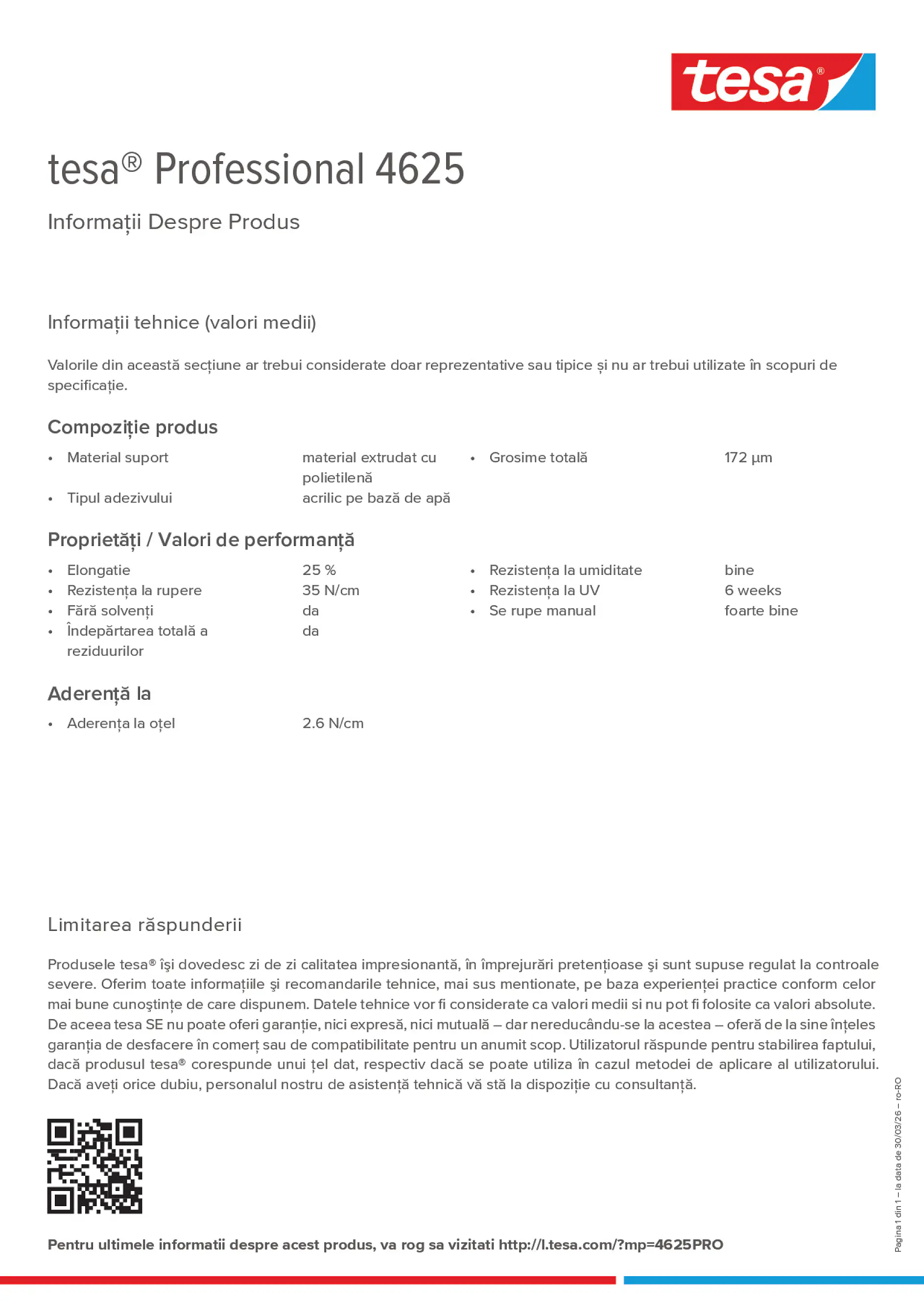 Product information_tesa® Professional 04625_ro-RO