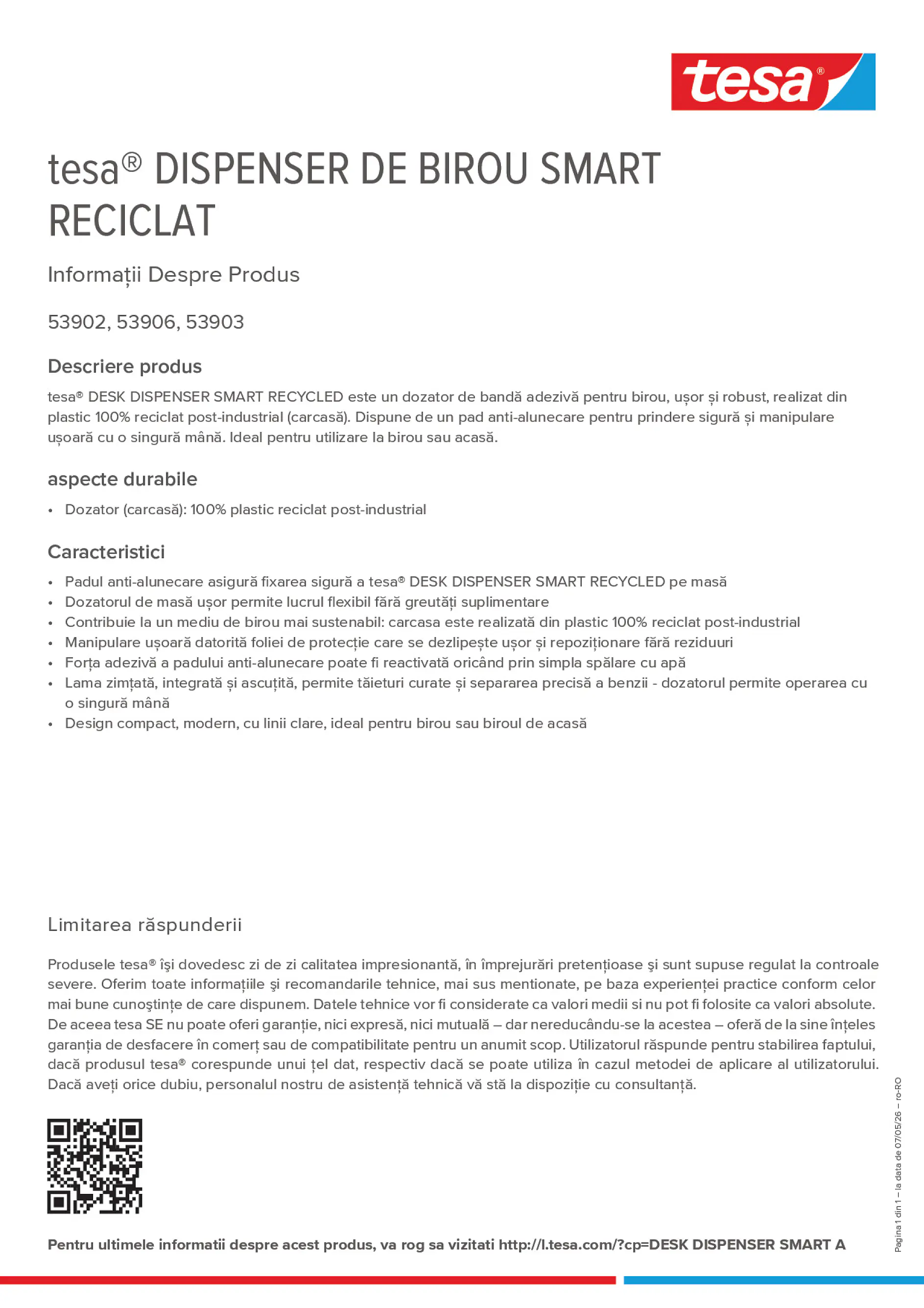 Product information_tesa® 53902DSMA_ro-RO