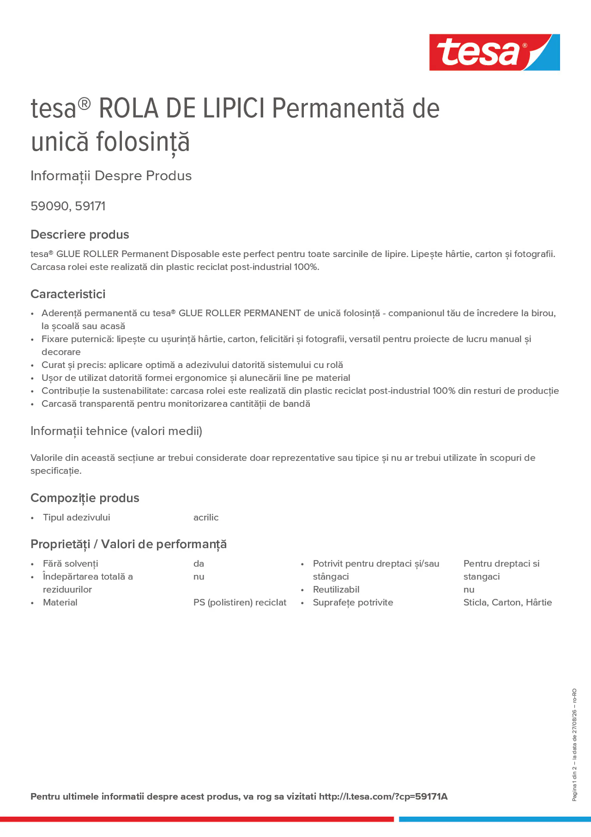 Product information_tesa® 59171A_ro-RO