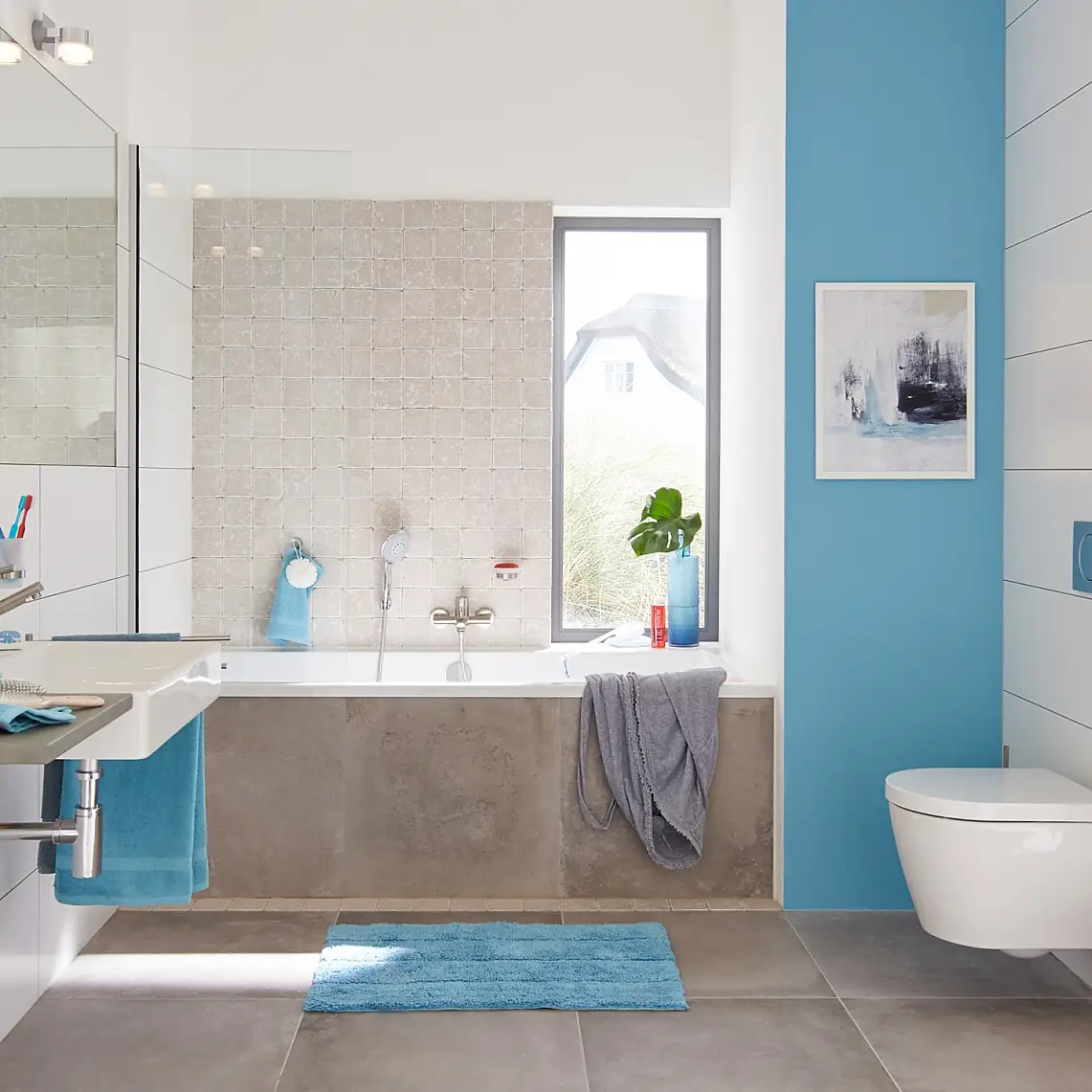 Moderný dizajn, ktorý poskytuje priestor a štruktúru vo vašej kúpeľni.