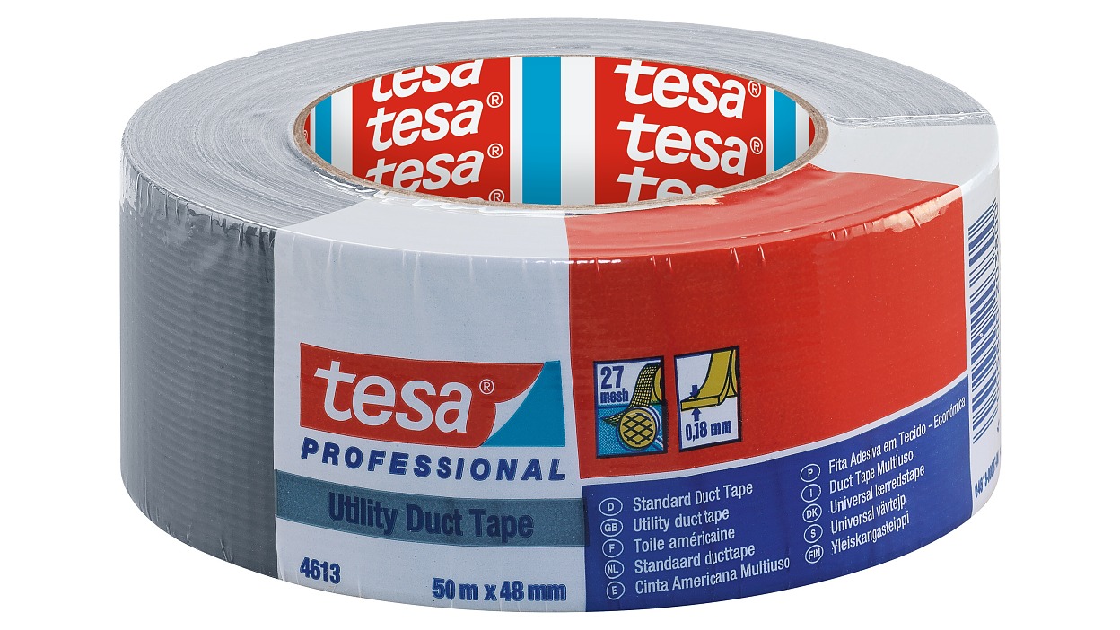 [en-en] tesa Professional Utility Duct Tape, 50m:48mm, Silver Grey, LI602