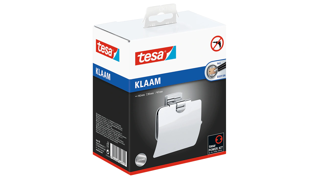 [en-en] tesa Klaam Toilet Roll Holder With Lid