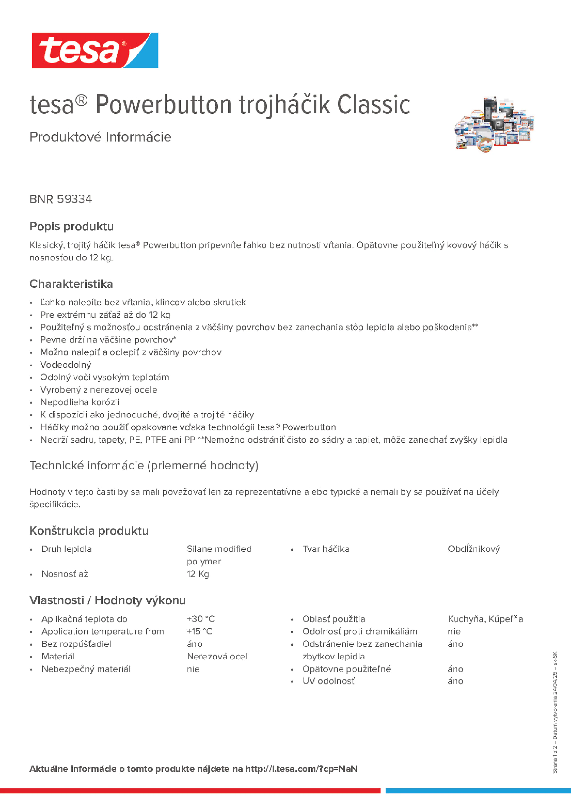 Product information_tesa® Powerbutton 59334_sk-SK