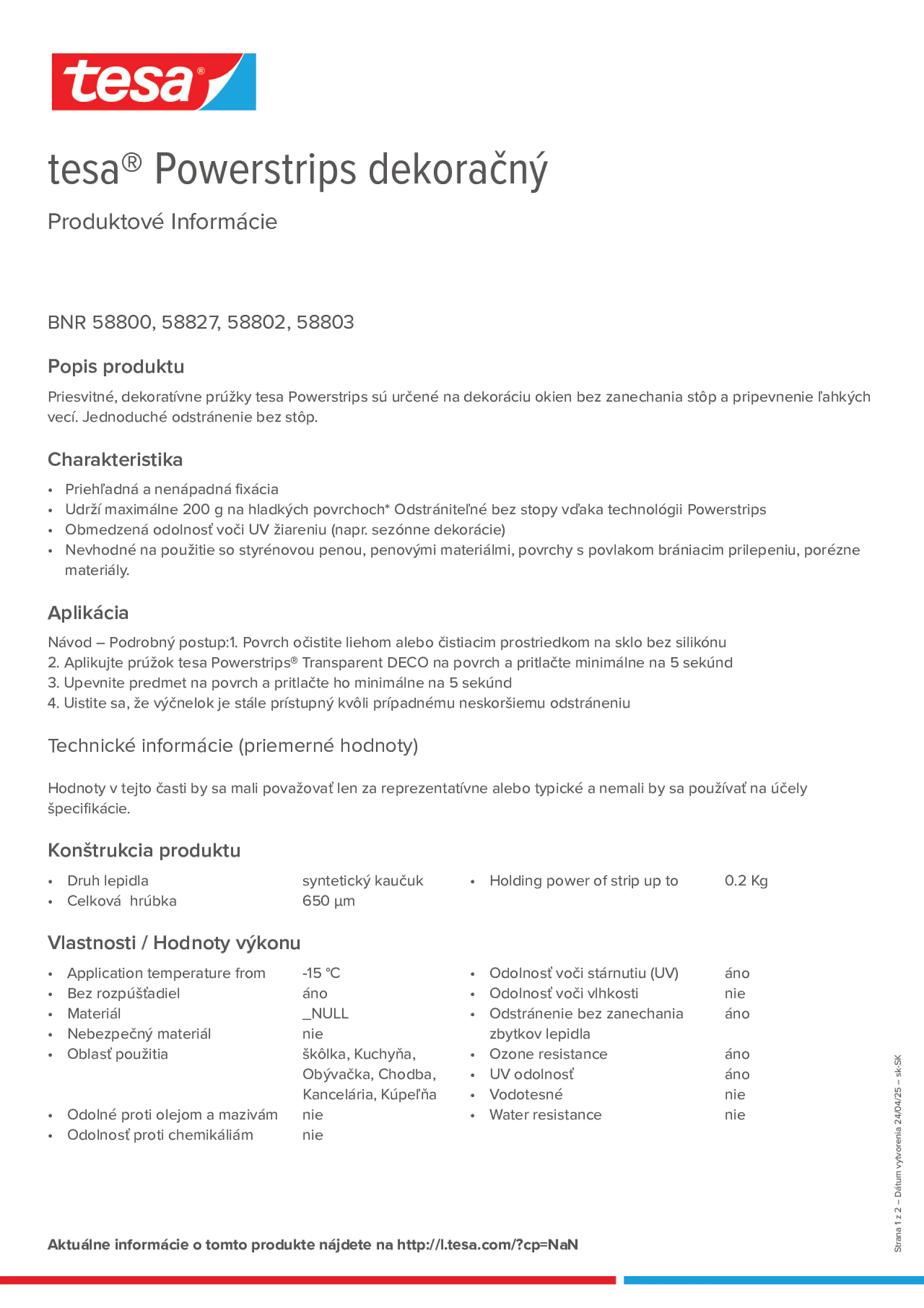 Product information_tesa® Powerstrips 58800_sk-SK