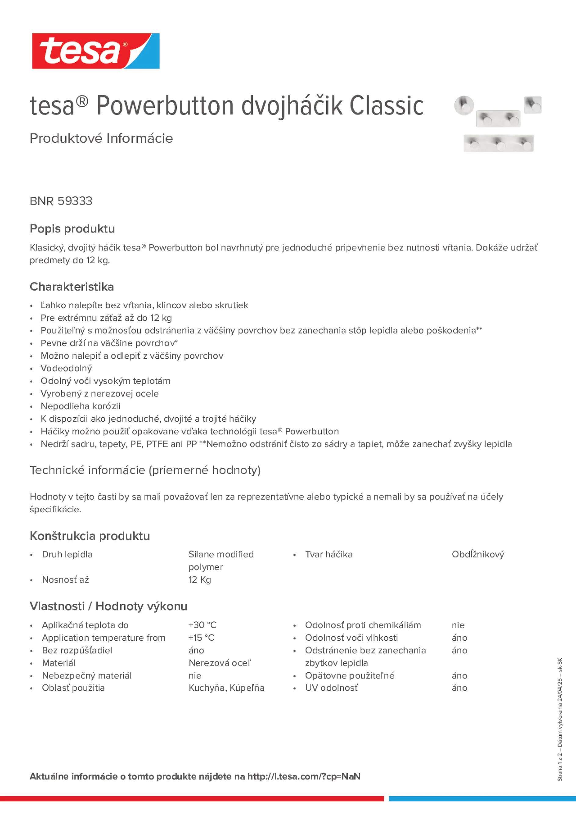 Product information_tesa® Powerbutton 59333_sk-SK