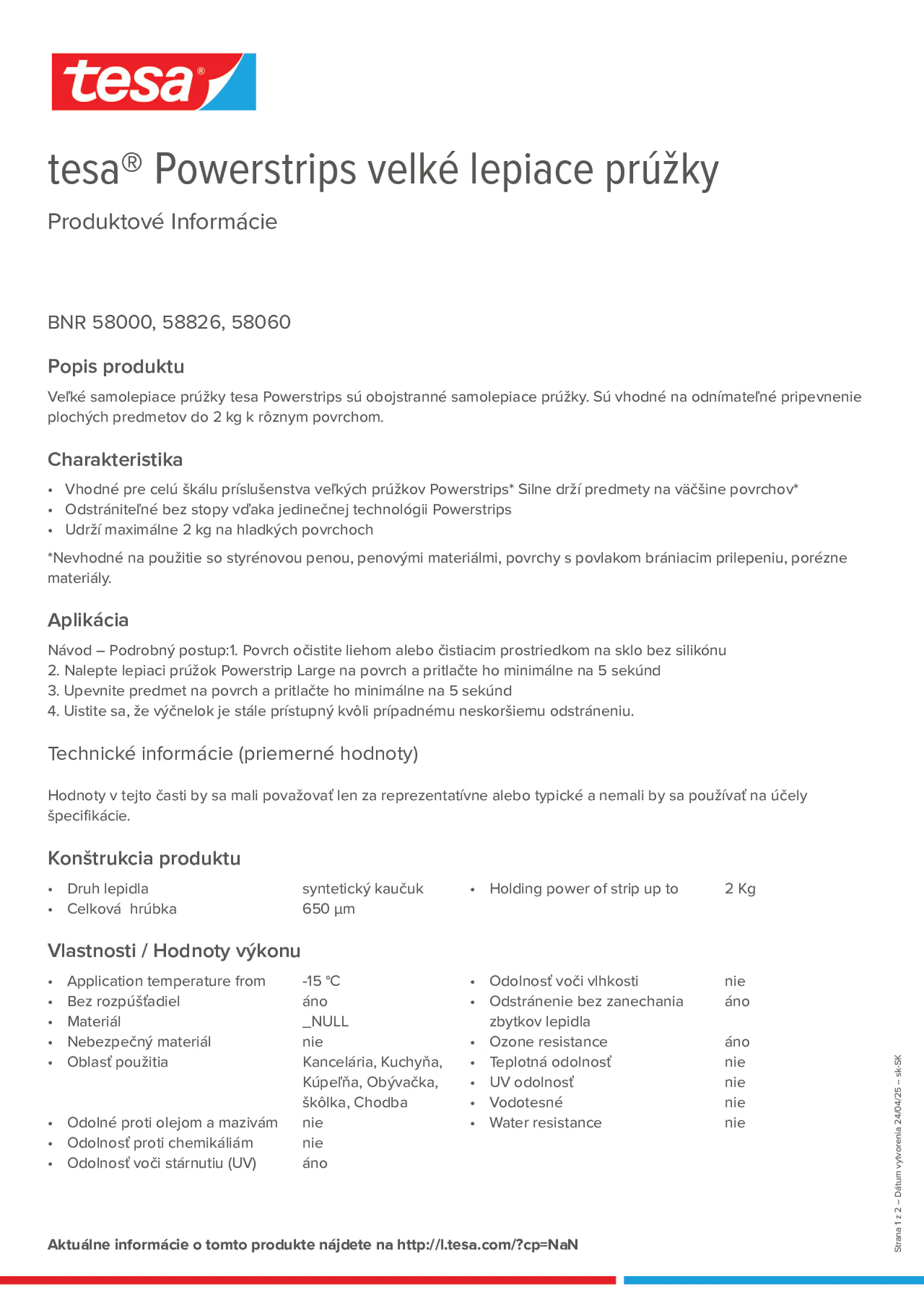 Product information_tesa® Powerstrips 58060_sk-SK