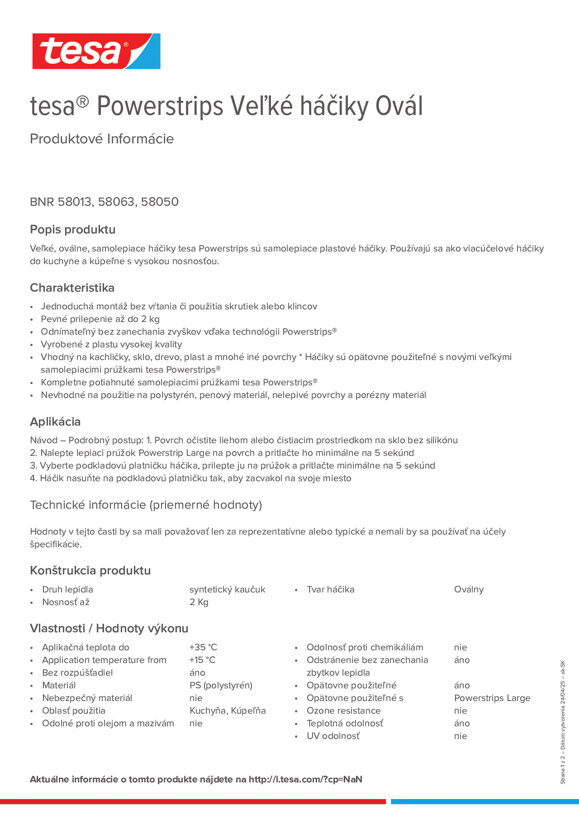 Product information_tesa® Powerstrips 58050_sk-SK