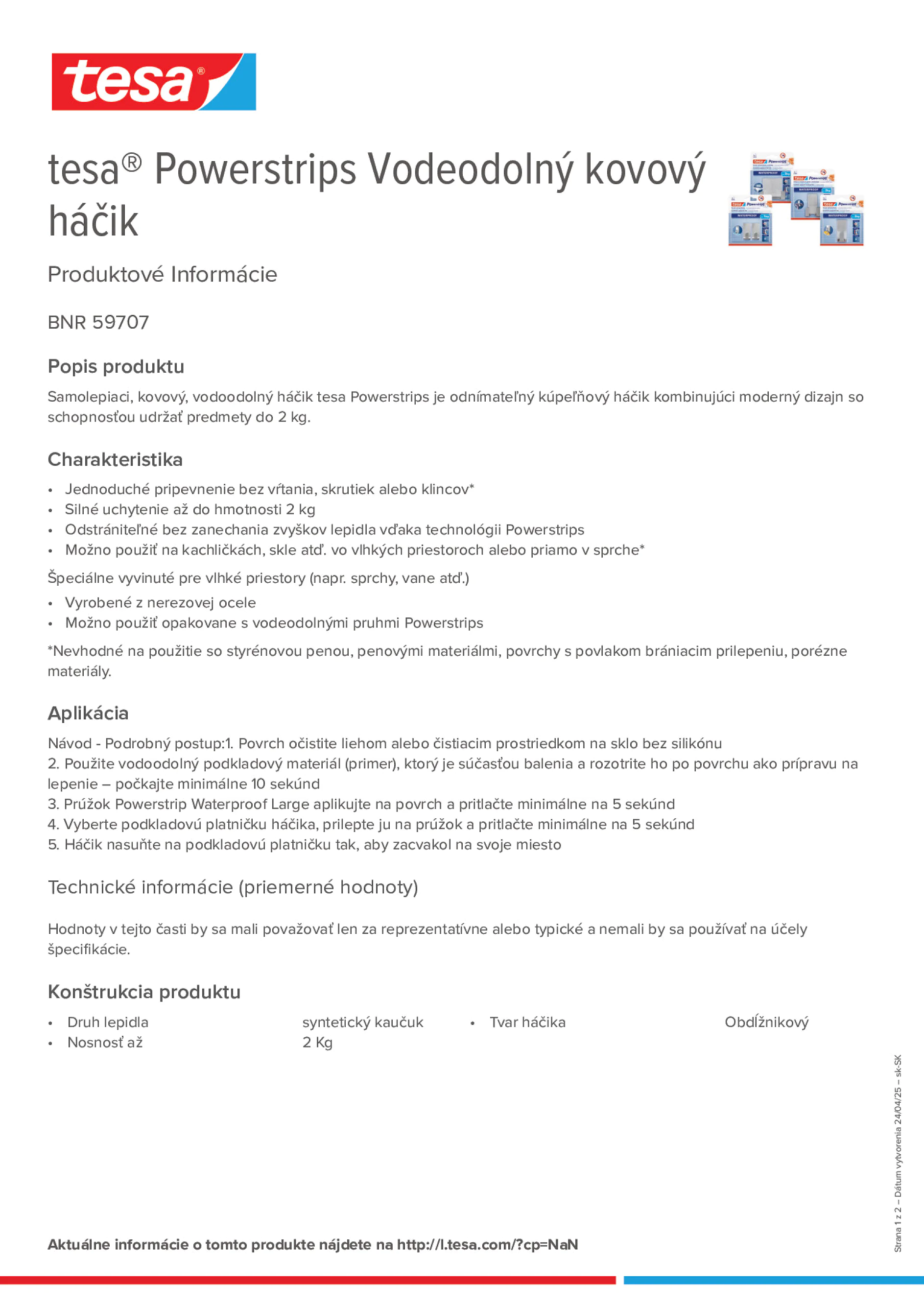 Product information_tesa® Powerstrips 59707_sk-SK