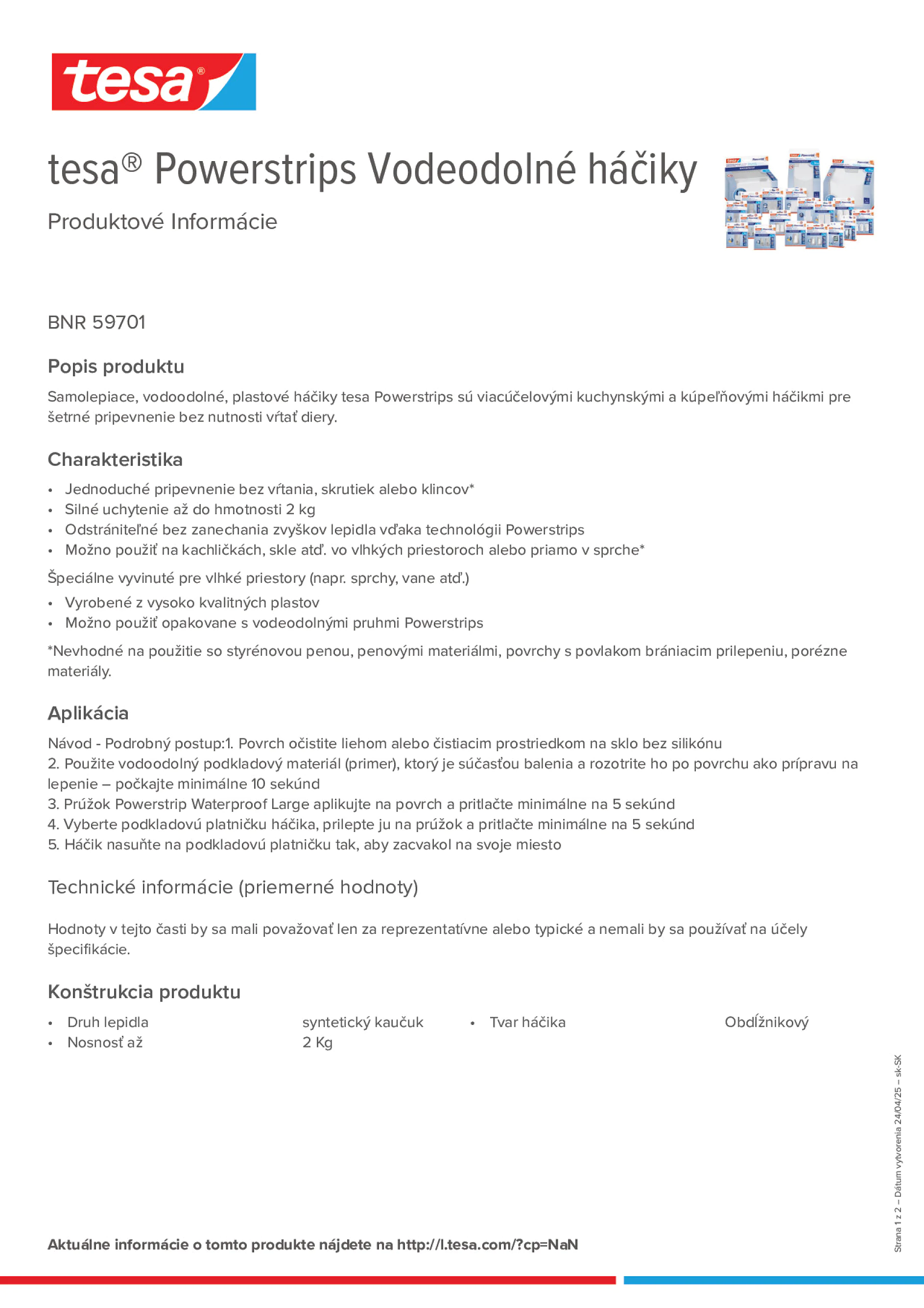 Product information_tesa® Powerstrips 59701_sk-SK