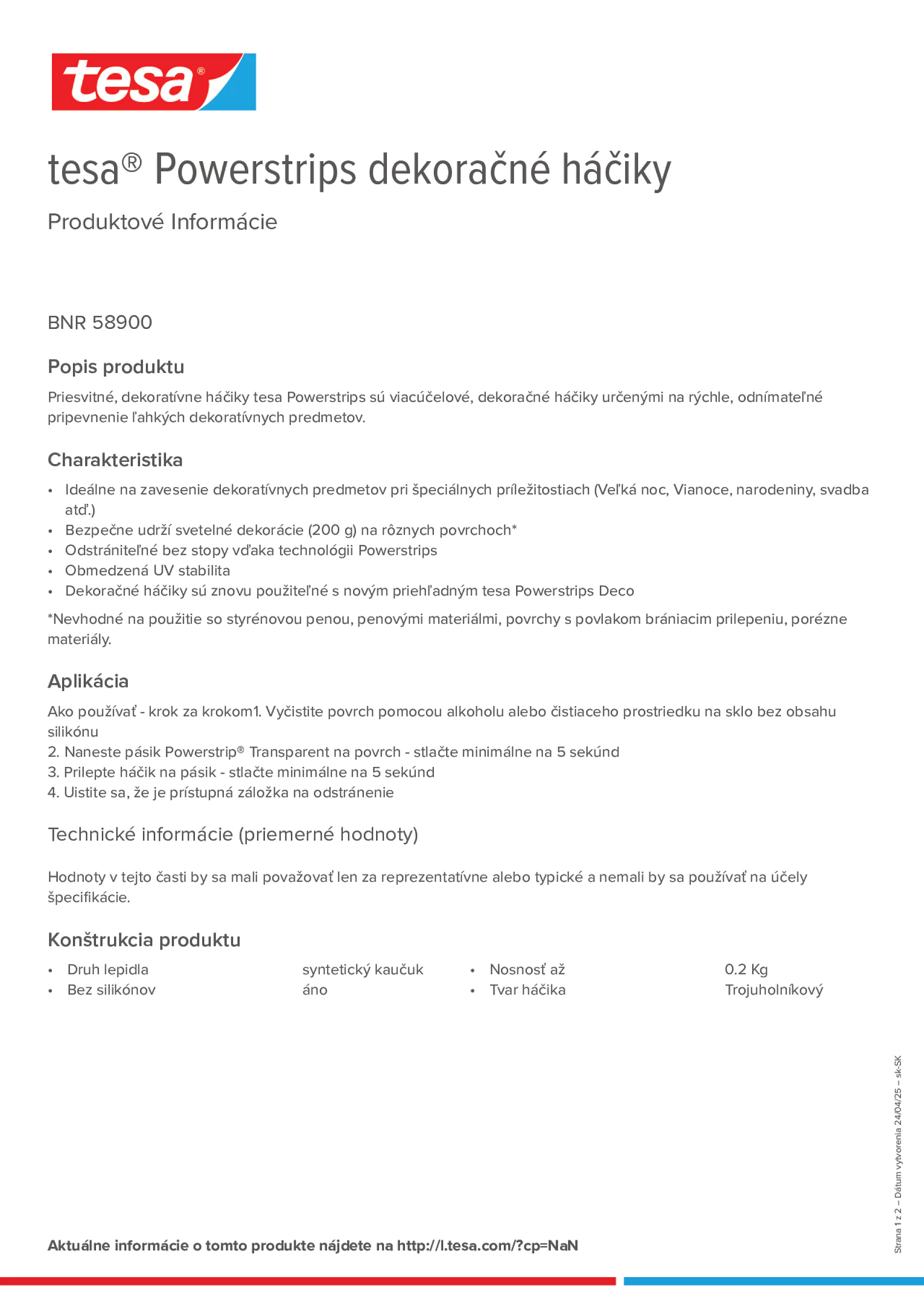 Product information_tesa® Powerstrips 58900_sk-SK