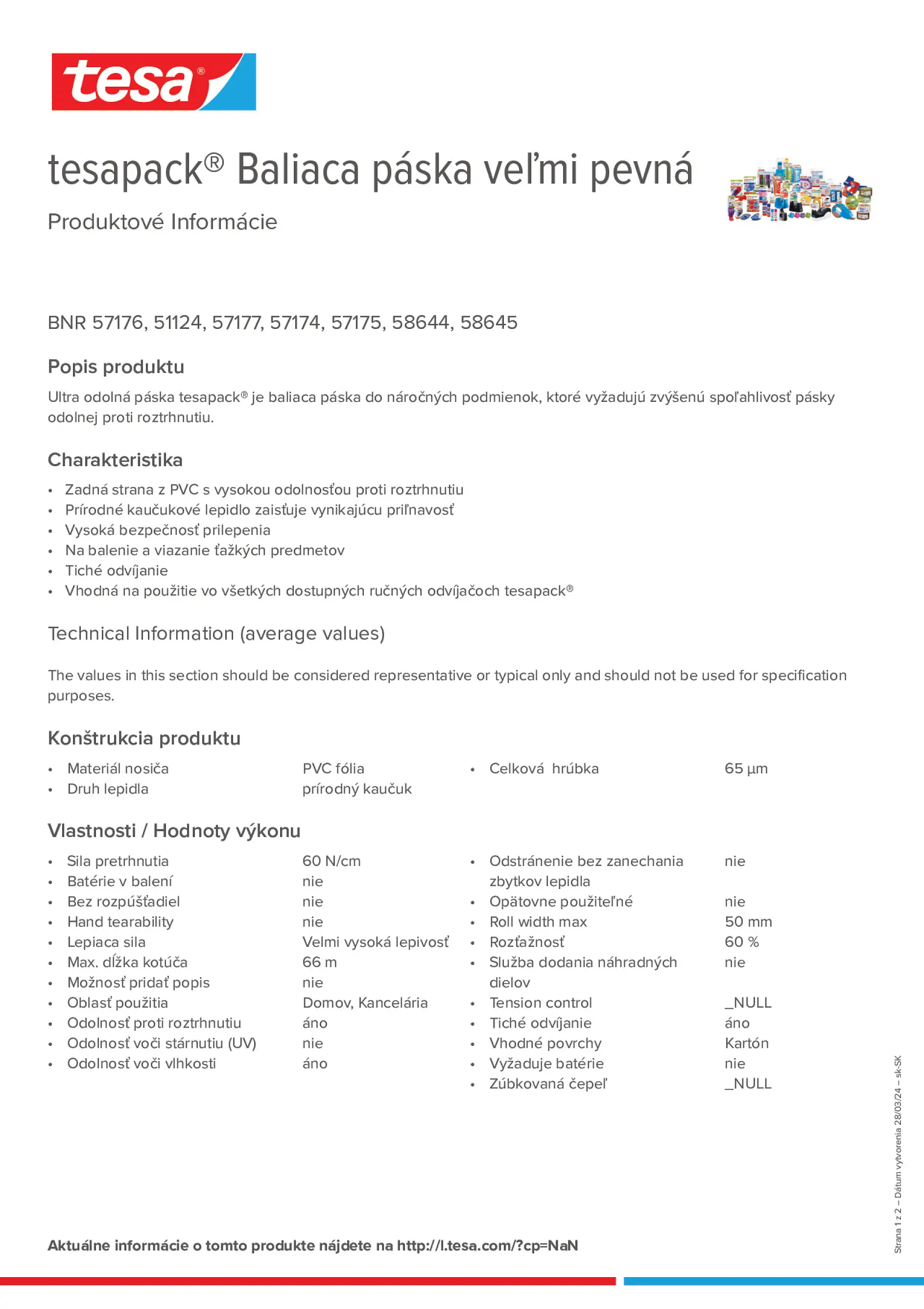 Product information_tesapack® 4124PVC30_sk-SK
