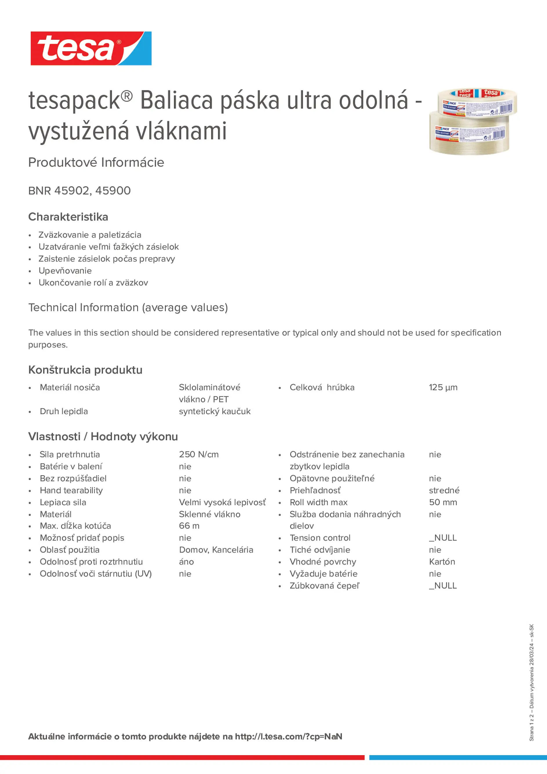 Product information_tesapack® 45900_sk-SK