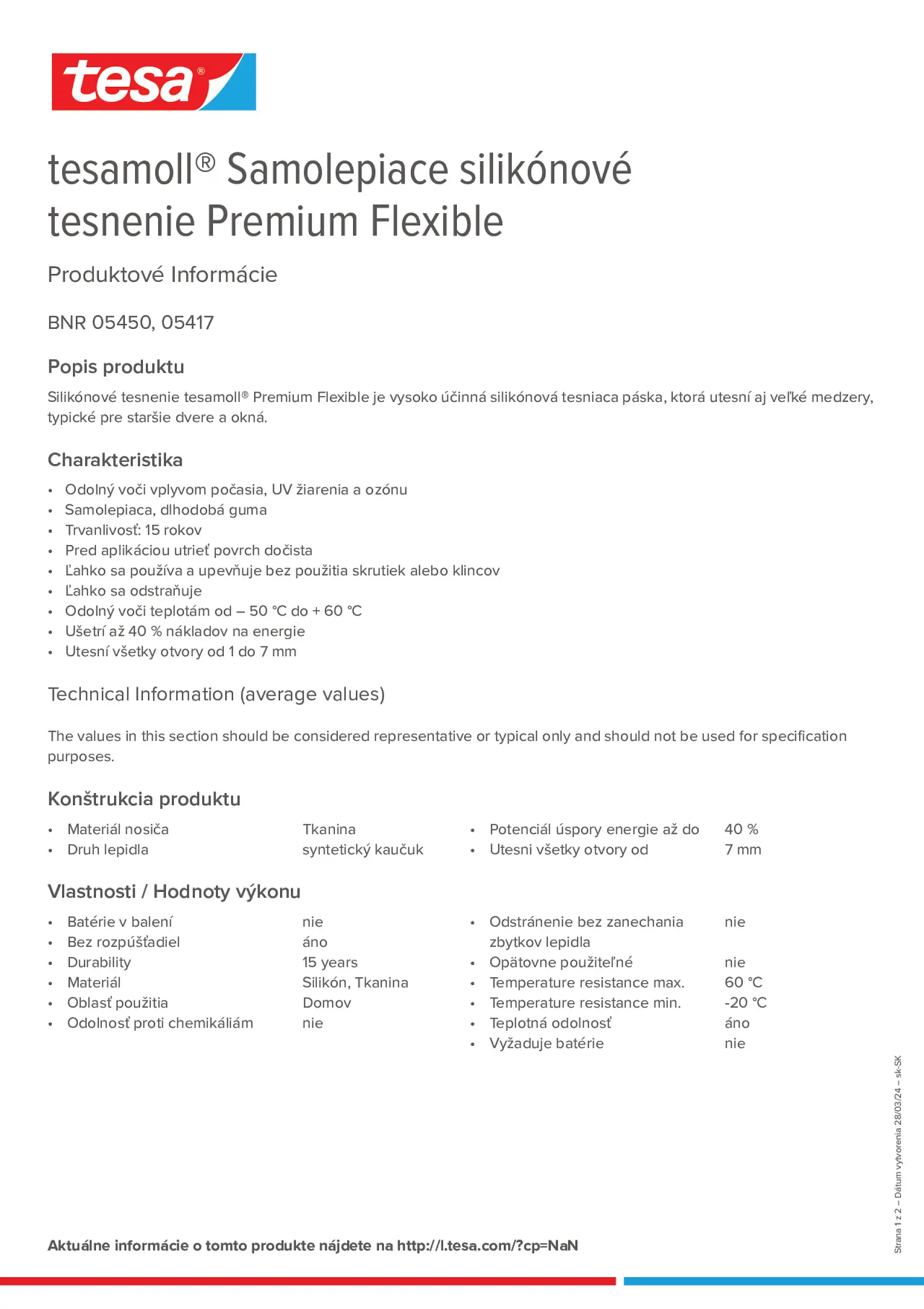 Product information_tesamoll® 5450_sk-SK