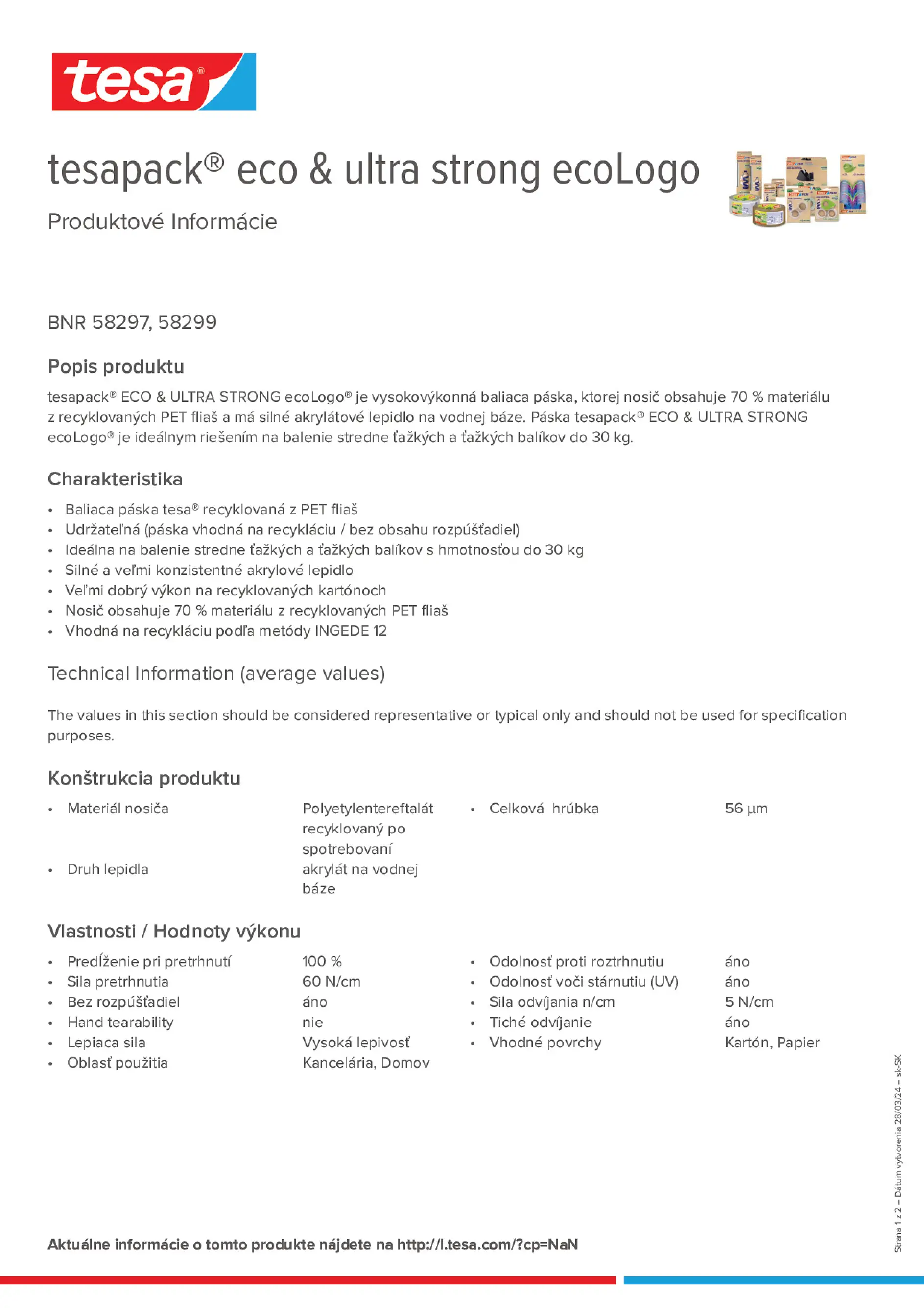 Product information_tesapack® 58297_sk-SK