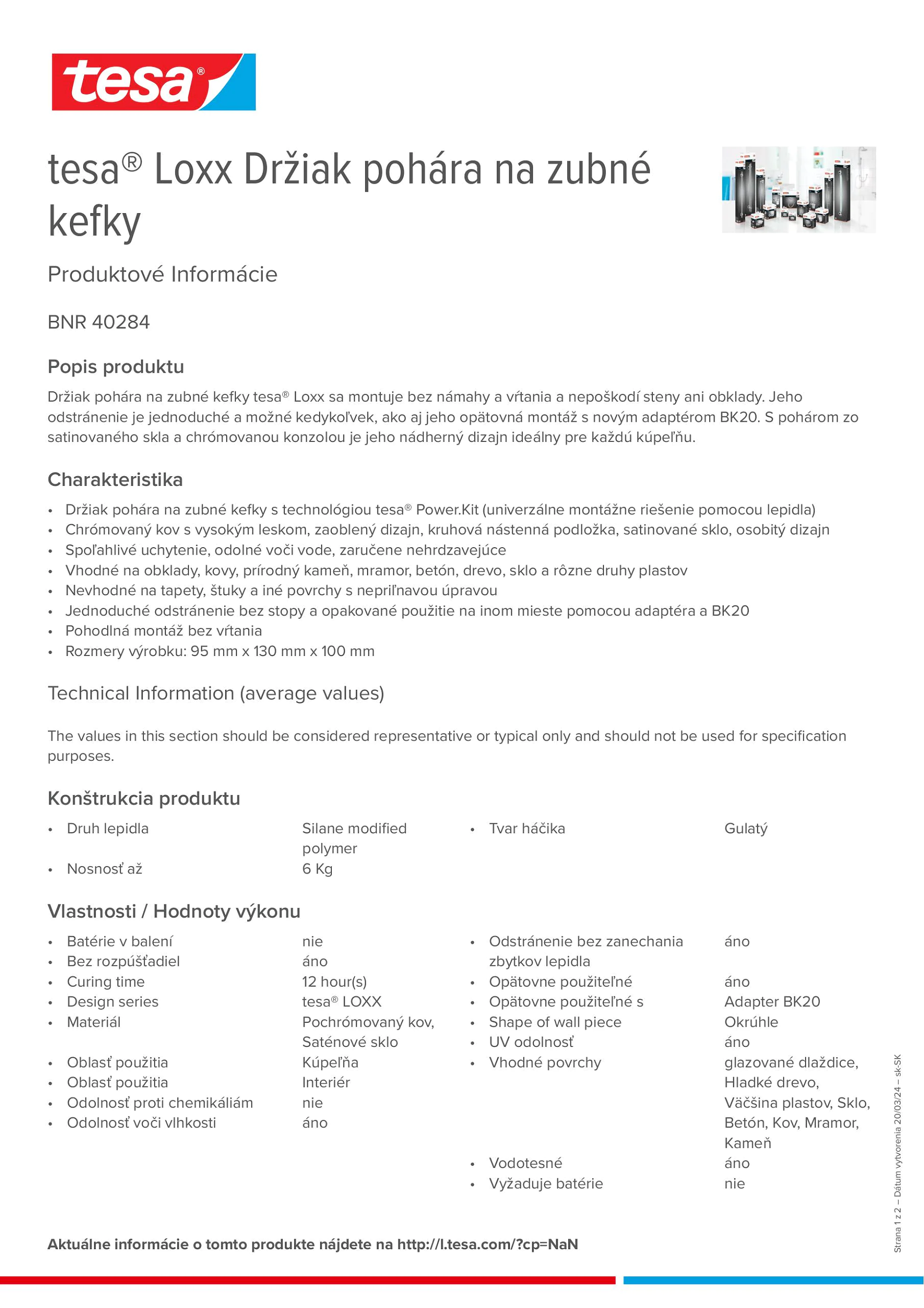 Product information_tesa® 40284_sk-SK