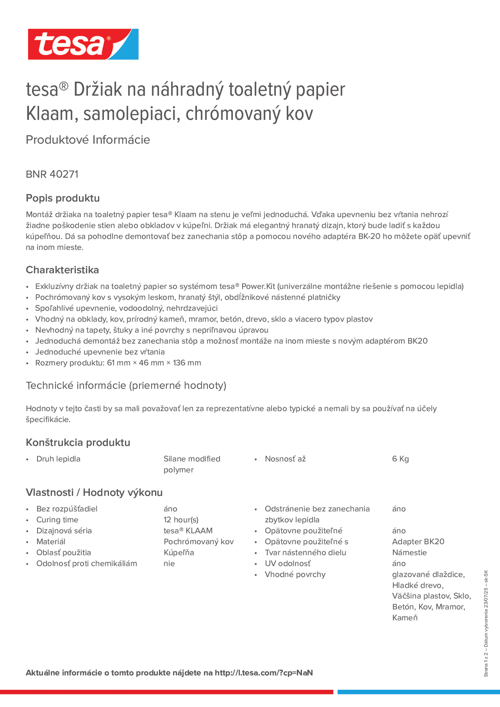 Product information_tesa® 40271_sk-SK
