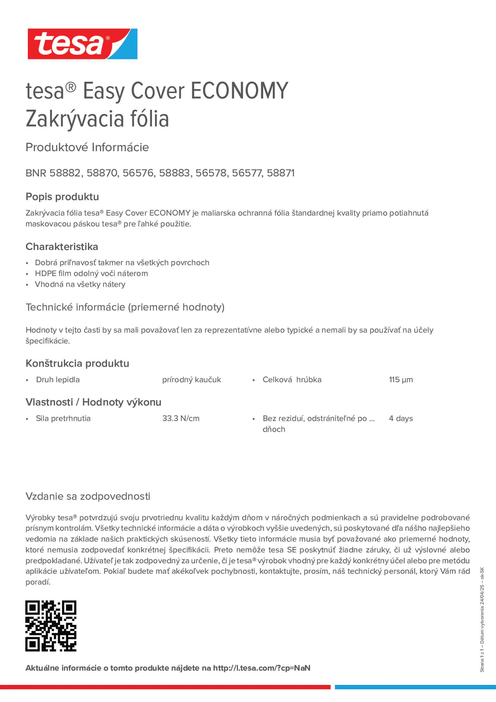 Product information_tesa® Easy Cover 58882_sk-SK