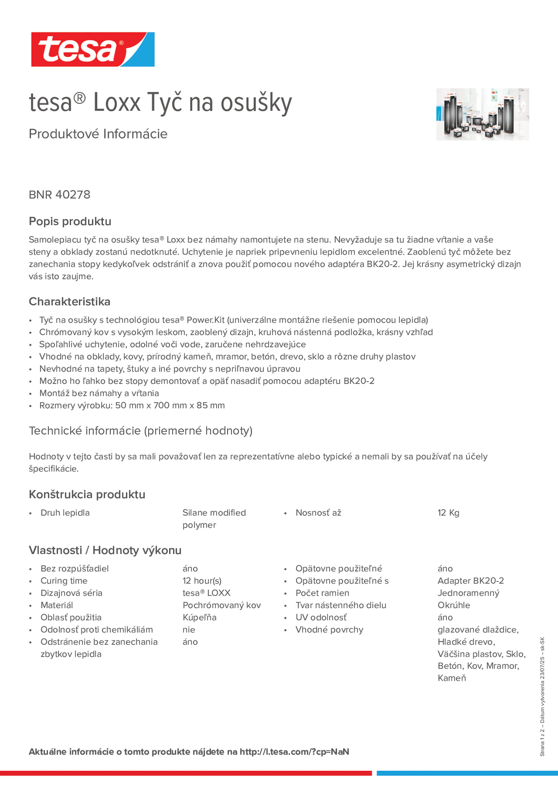 Product information_tesa® 40278_sk-SK