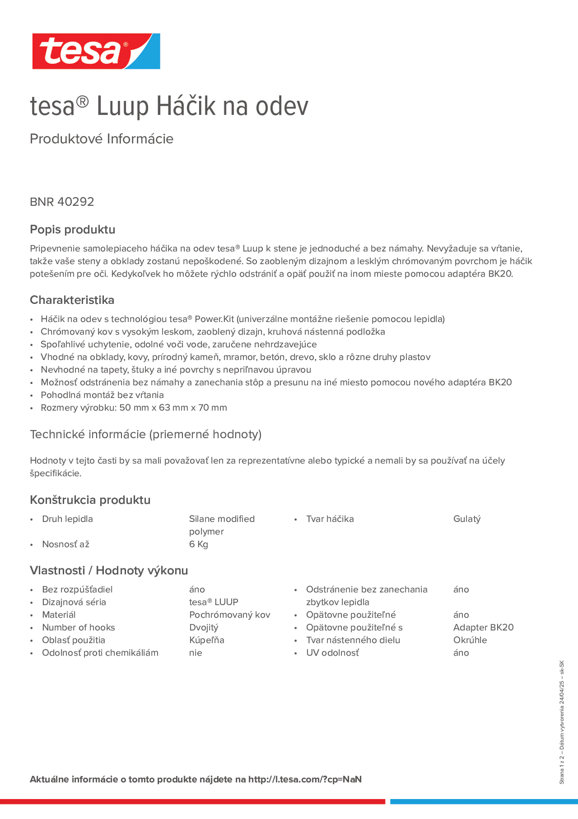 Product information_tesa® 40292_sk-SK