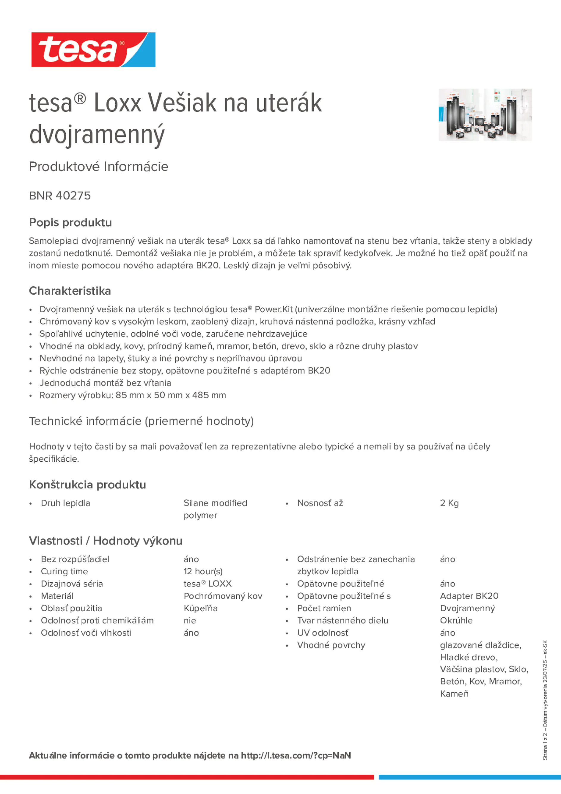 Product information_tesa® 40275_sk-SK