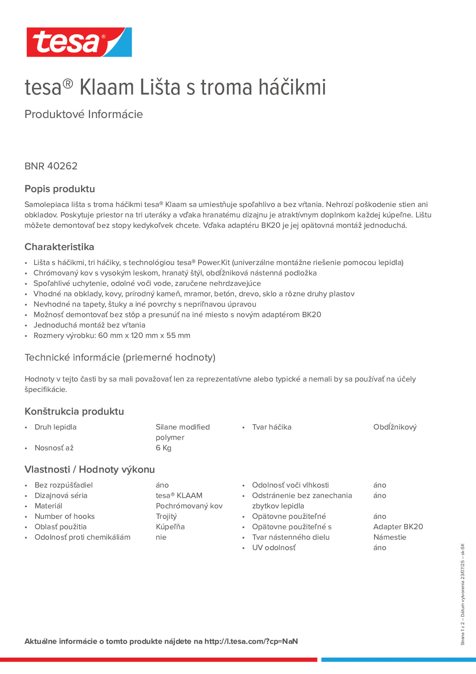Product information_tesa® 40262_sk-SK