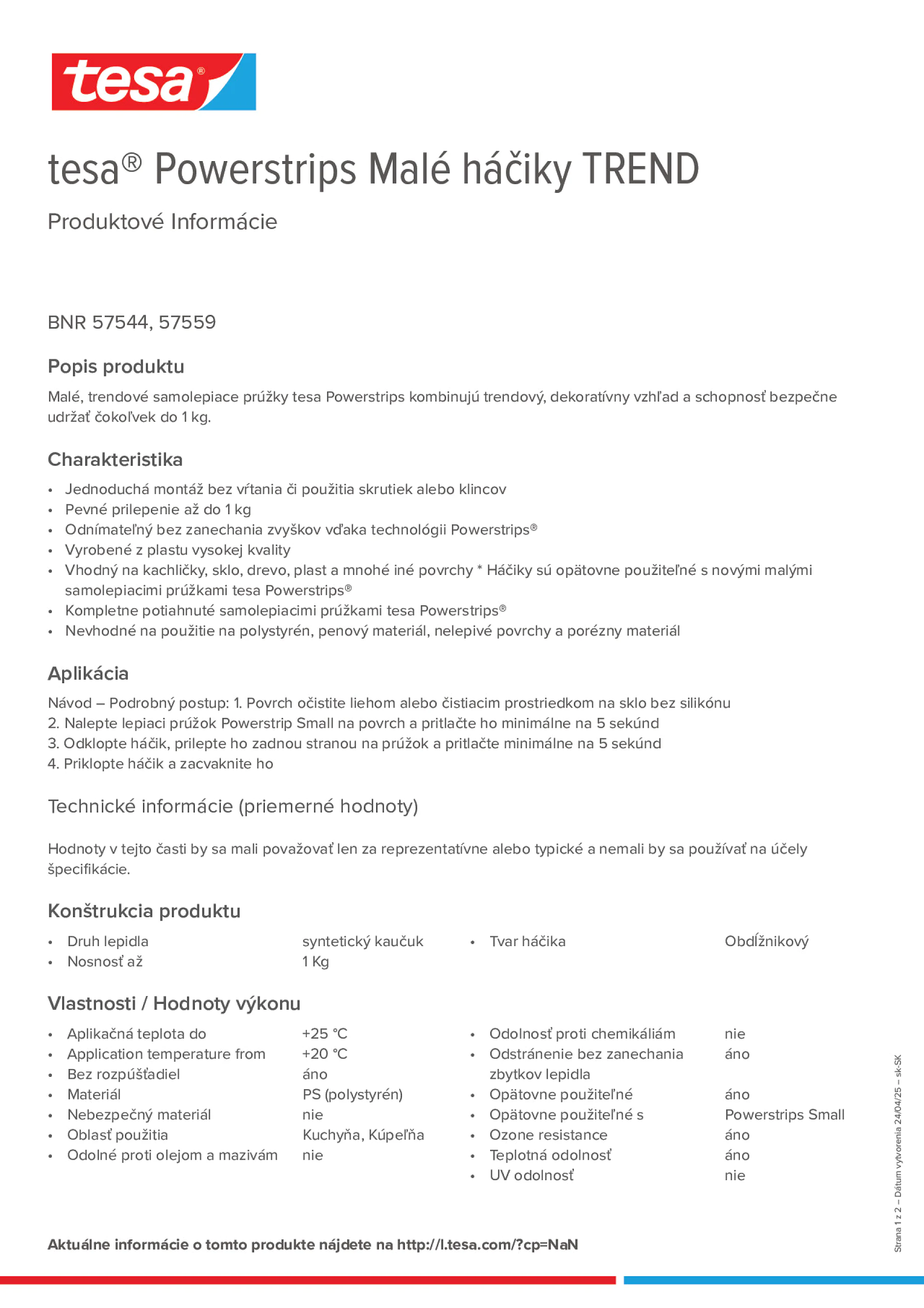 Product information_tesa® Powerstrips 57544_sk-SK