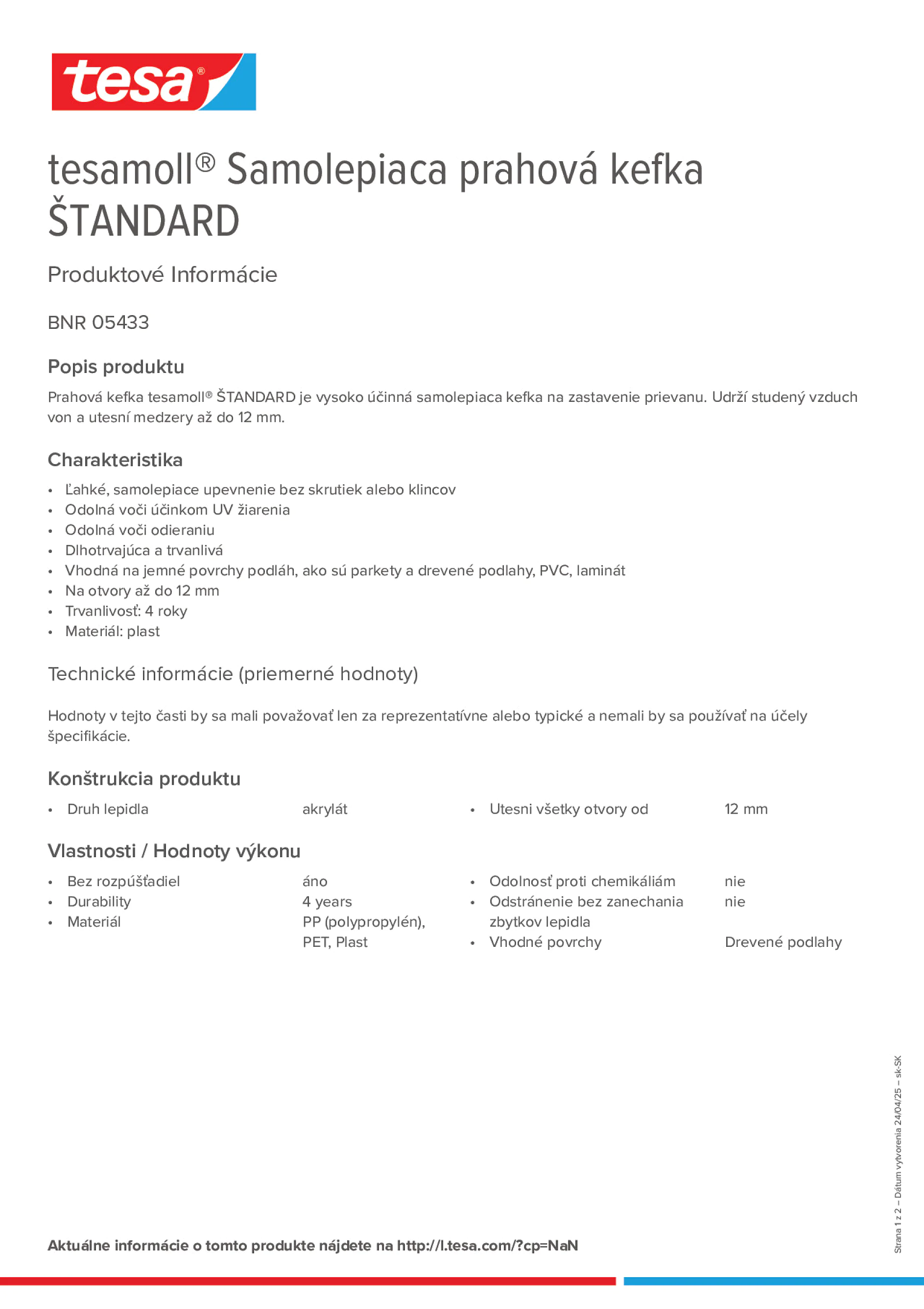 Product information_tesamoll® 05433_sk-SK