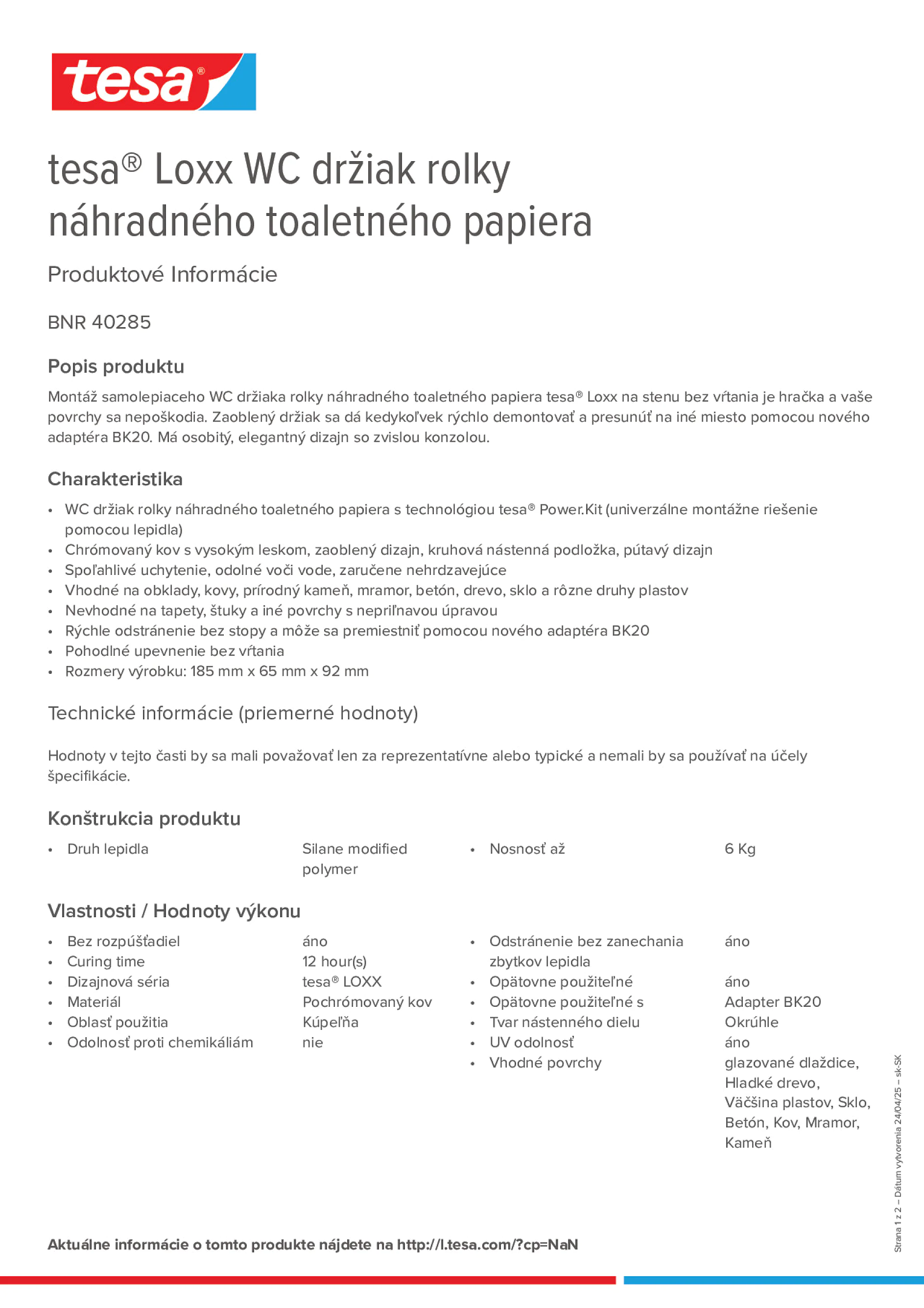 Product information_tesa® 40285_sk-SK