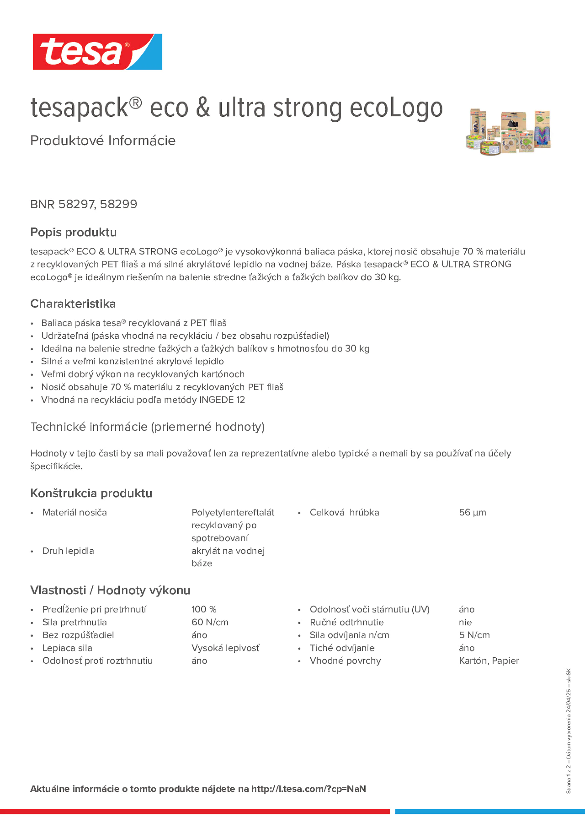 Product information_tesapack® 58297_sk-SK