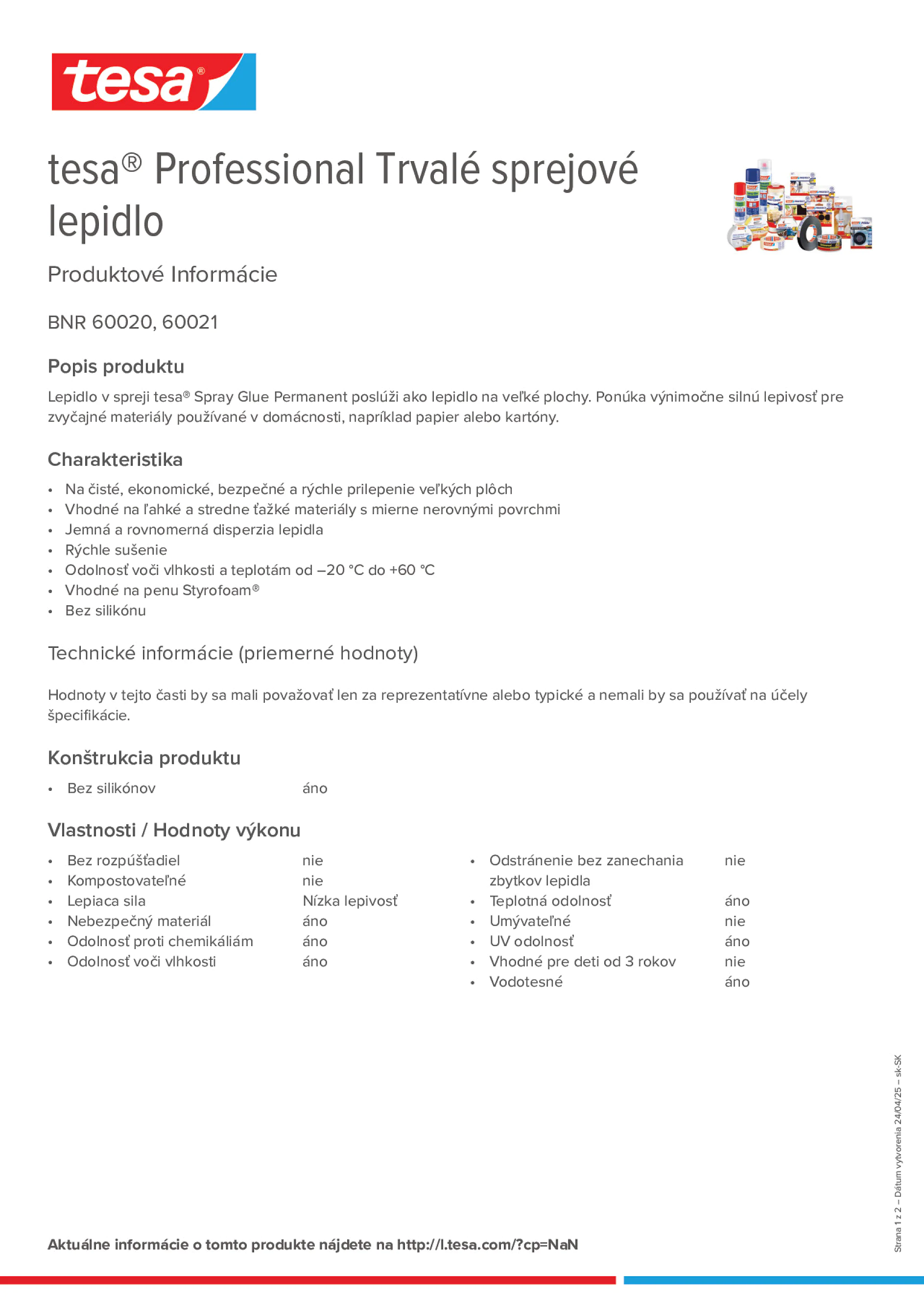 Product information_tesa® Professional 60020 / 60021_sk-SK