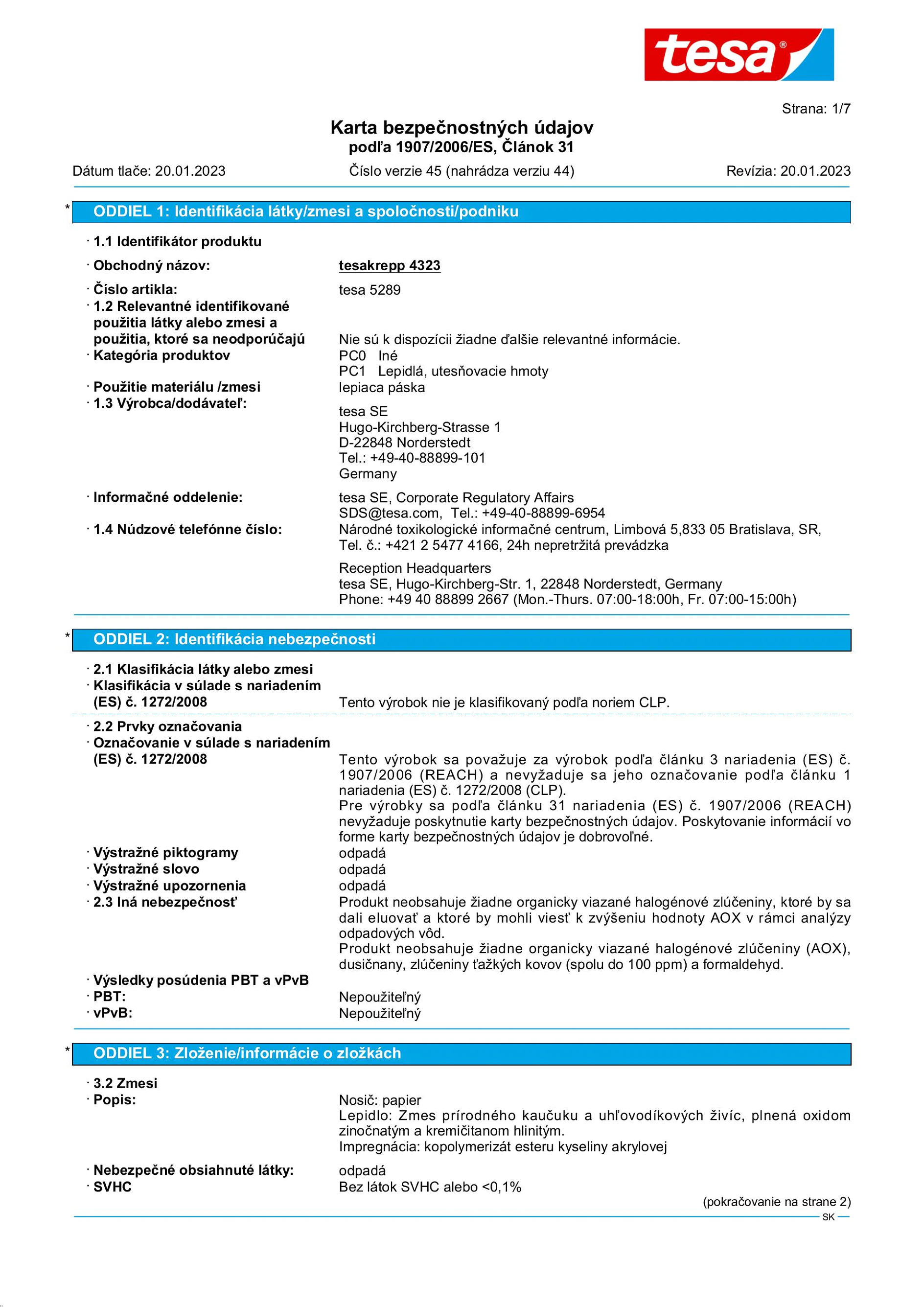 Safety data sheet_tesa® Professional 04323_sk-SK_v45