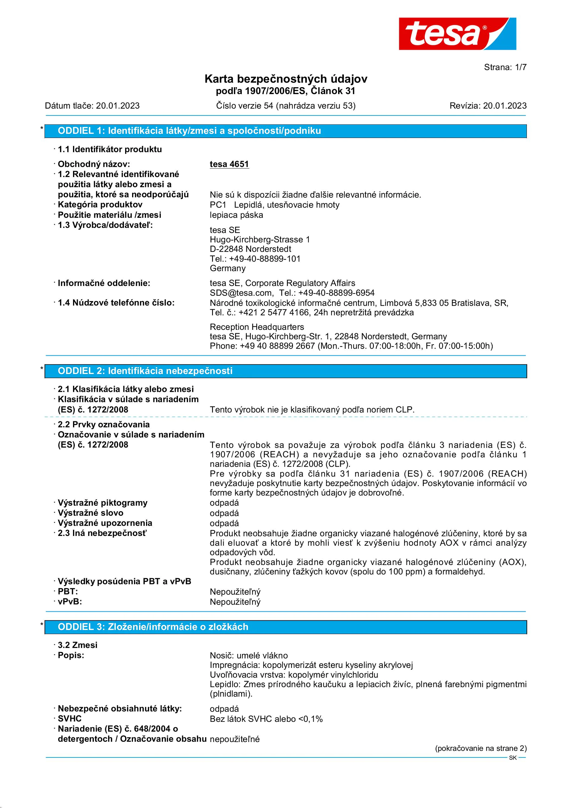 Safety data sheet_tesa® 04651_sk-SK_v54