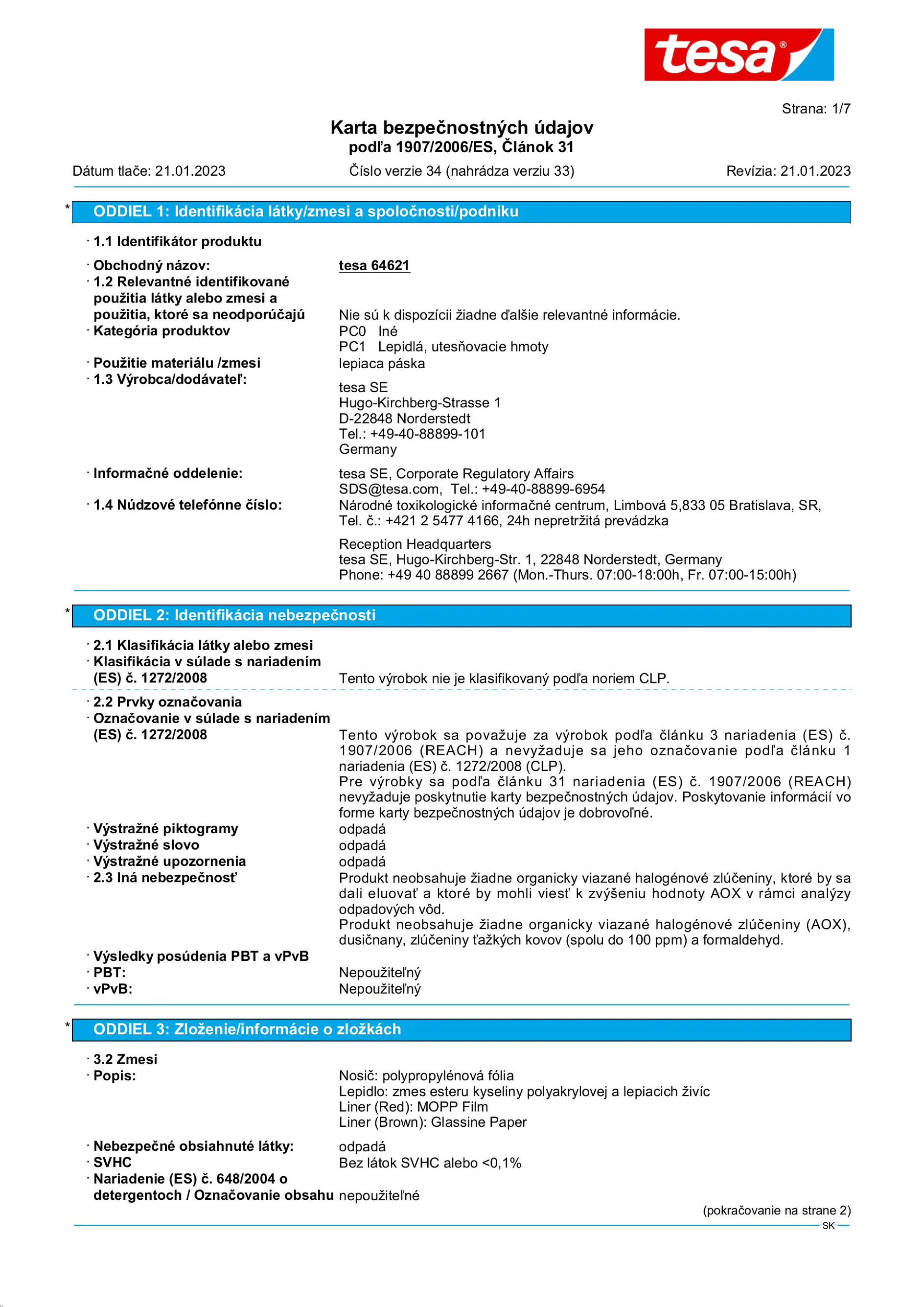 Safety data sheet_tesa® 64621_sk-SK_v34