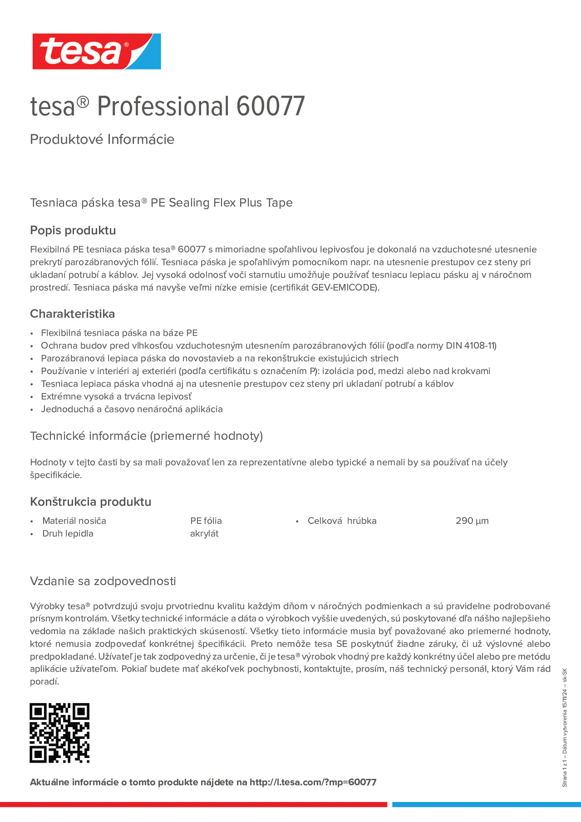 Product information_tesa® Professional 60077_sk-SK