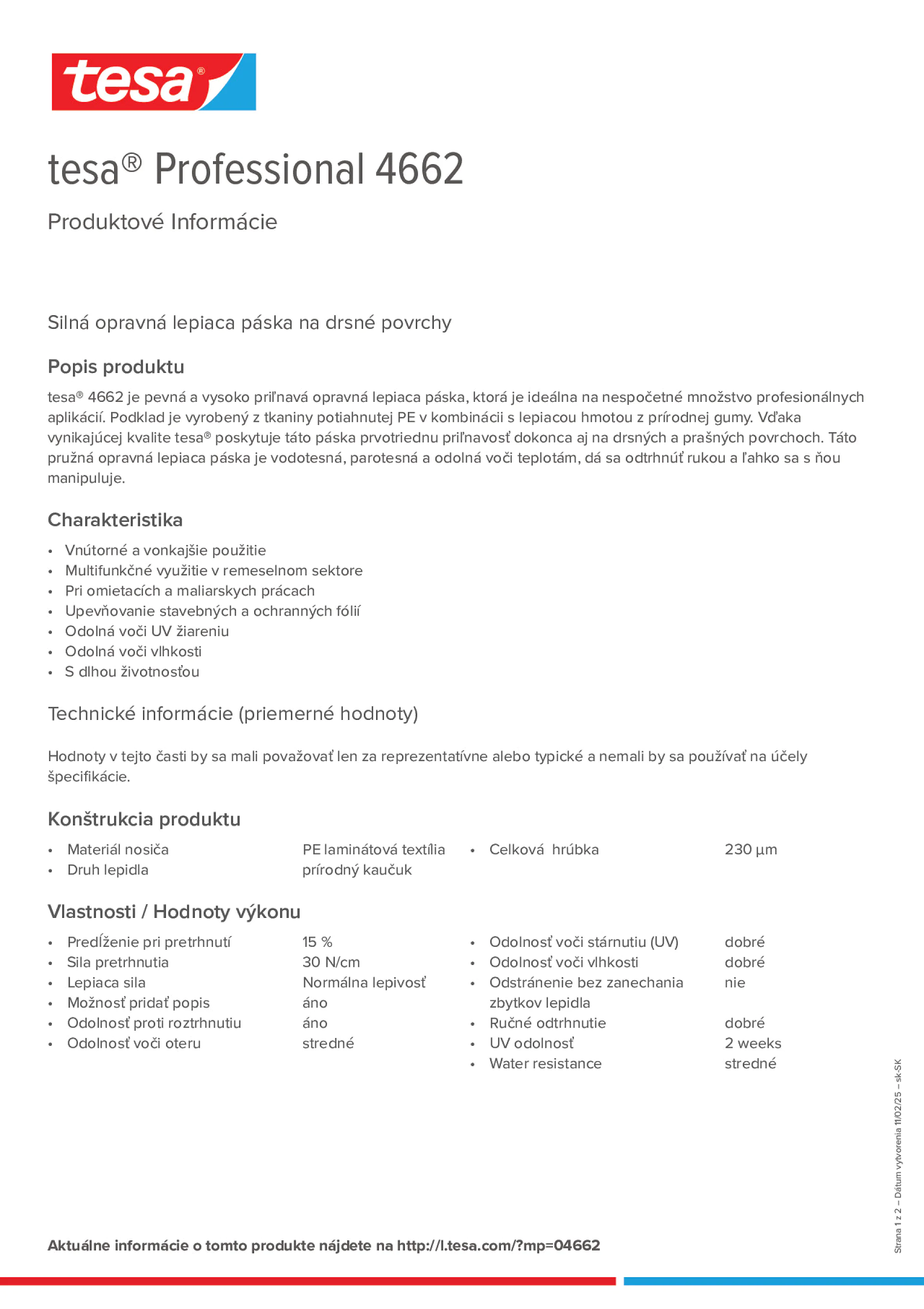 Product information_tesa® Professional 04662_sk-SK