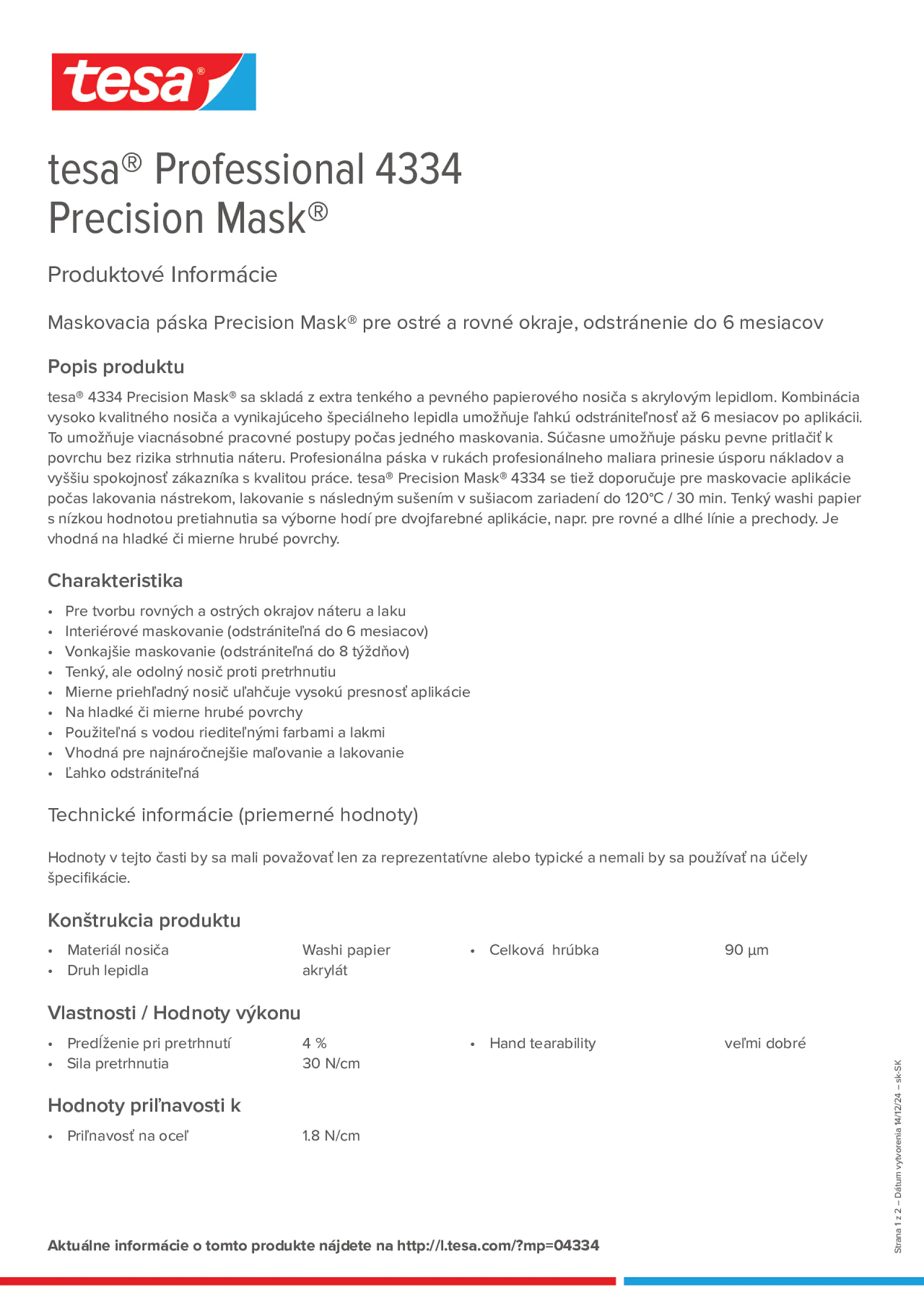Product information_tesa® Professional 04334_sk-SK