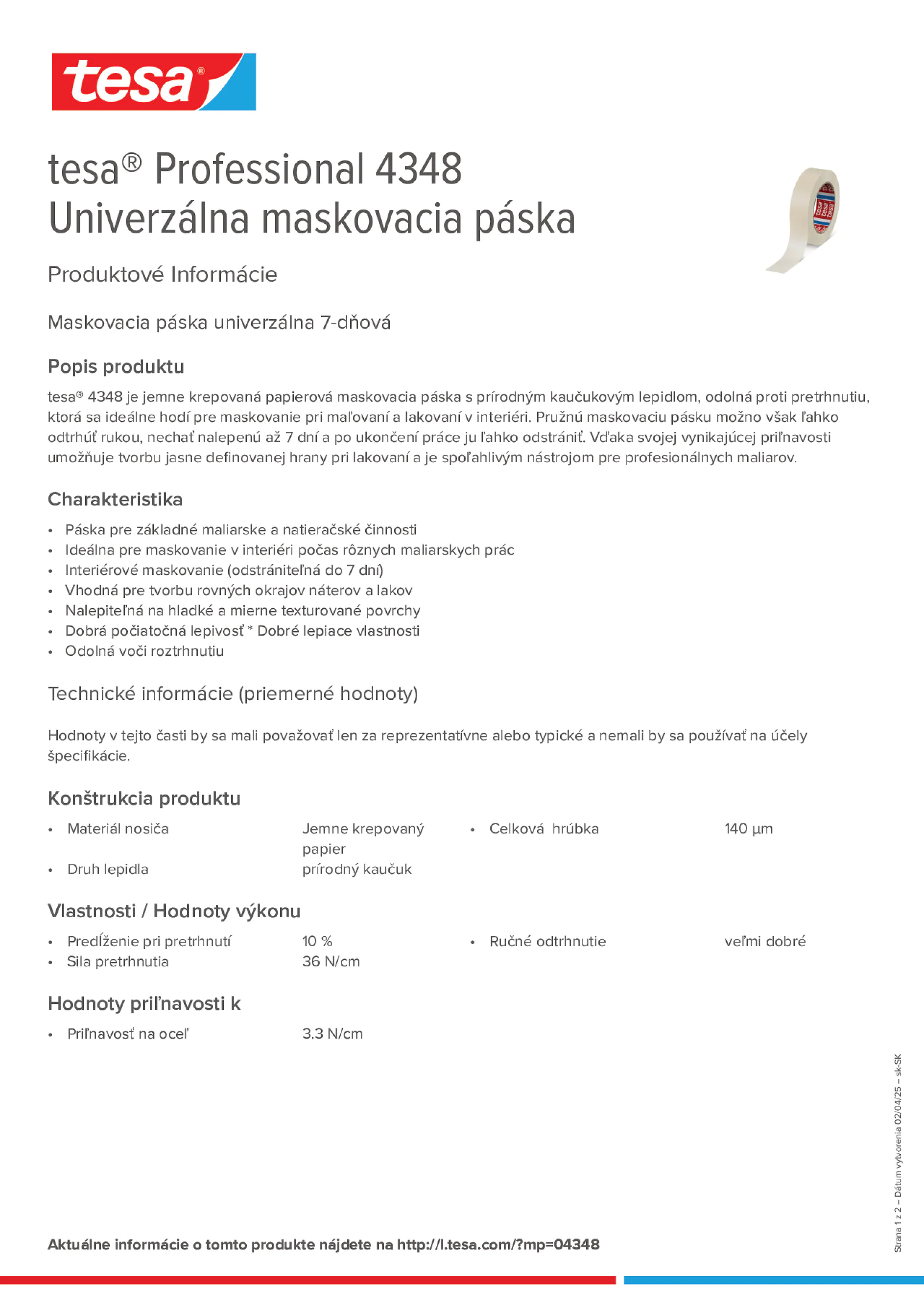 Product information_tesa® Professional 04348_sk-SK