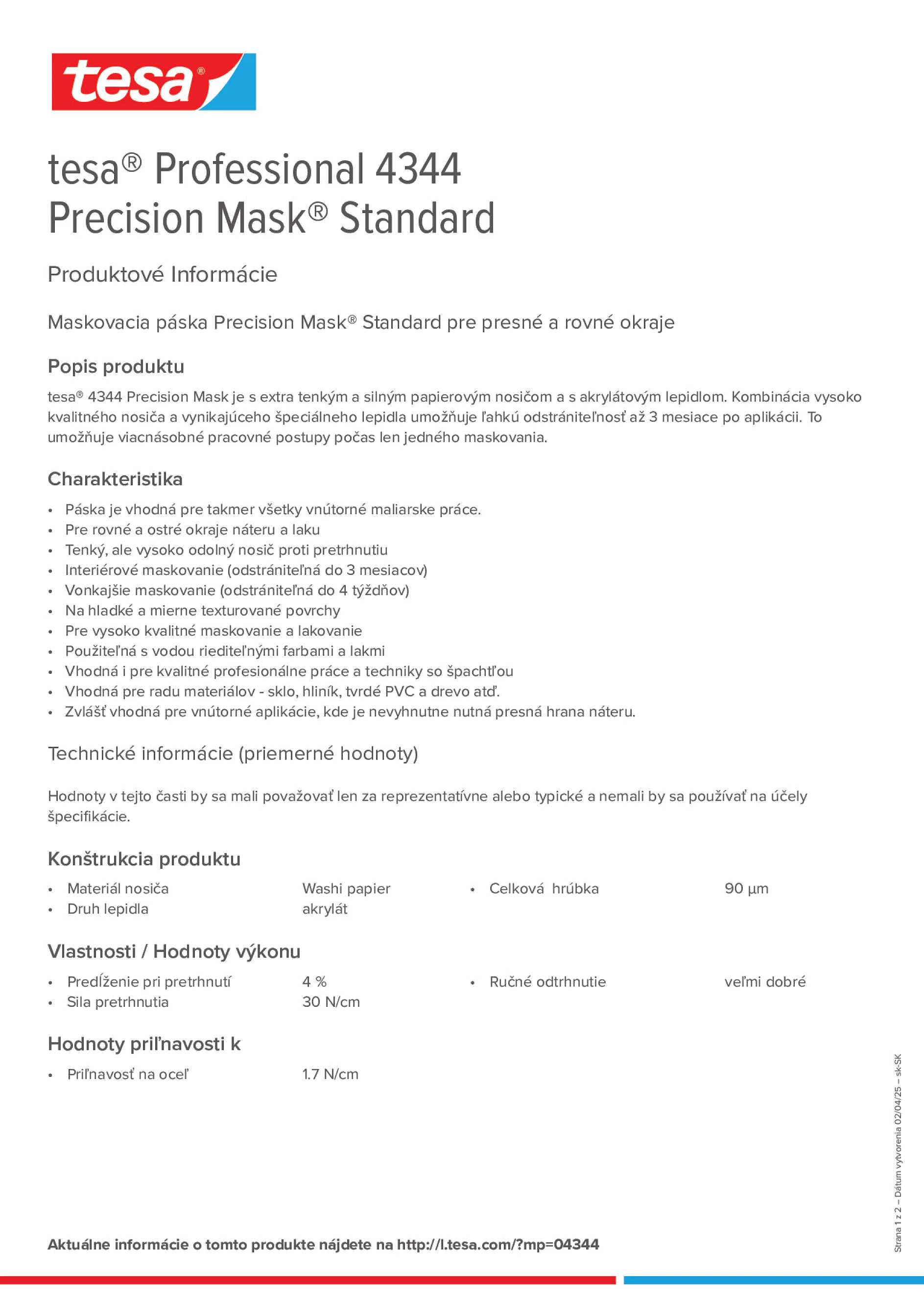 Product information_tesa® Professional 04344_sk-SK