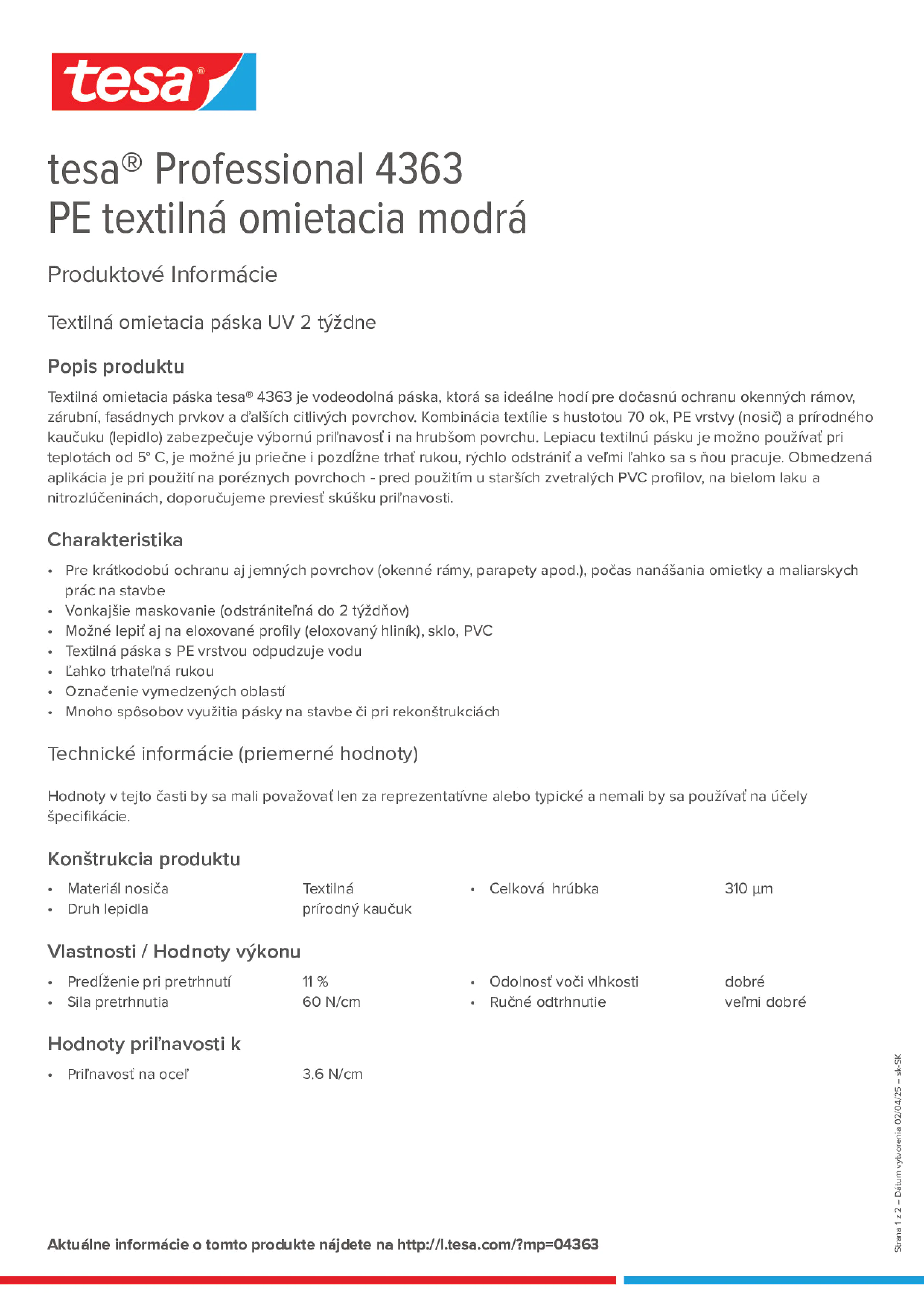 Product information_tesa® Professional 04363_sk-SK