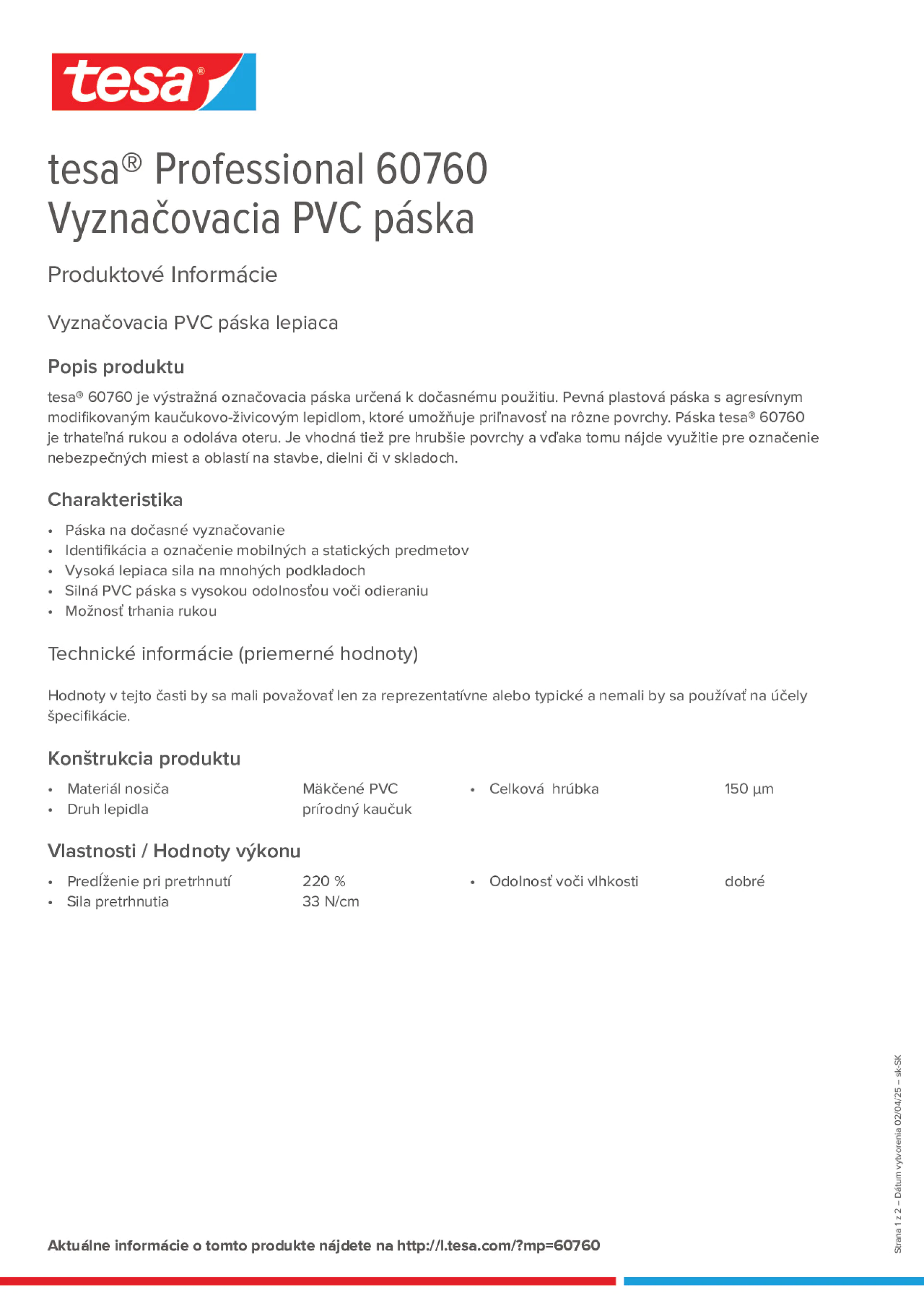 Product information_tesa® Professional 60760_sk-SK