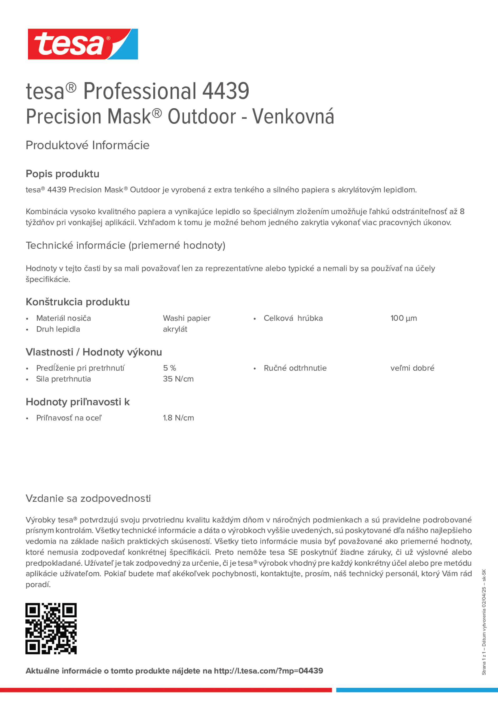 Product information_tesa® Professional 04439_sk-SK