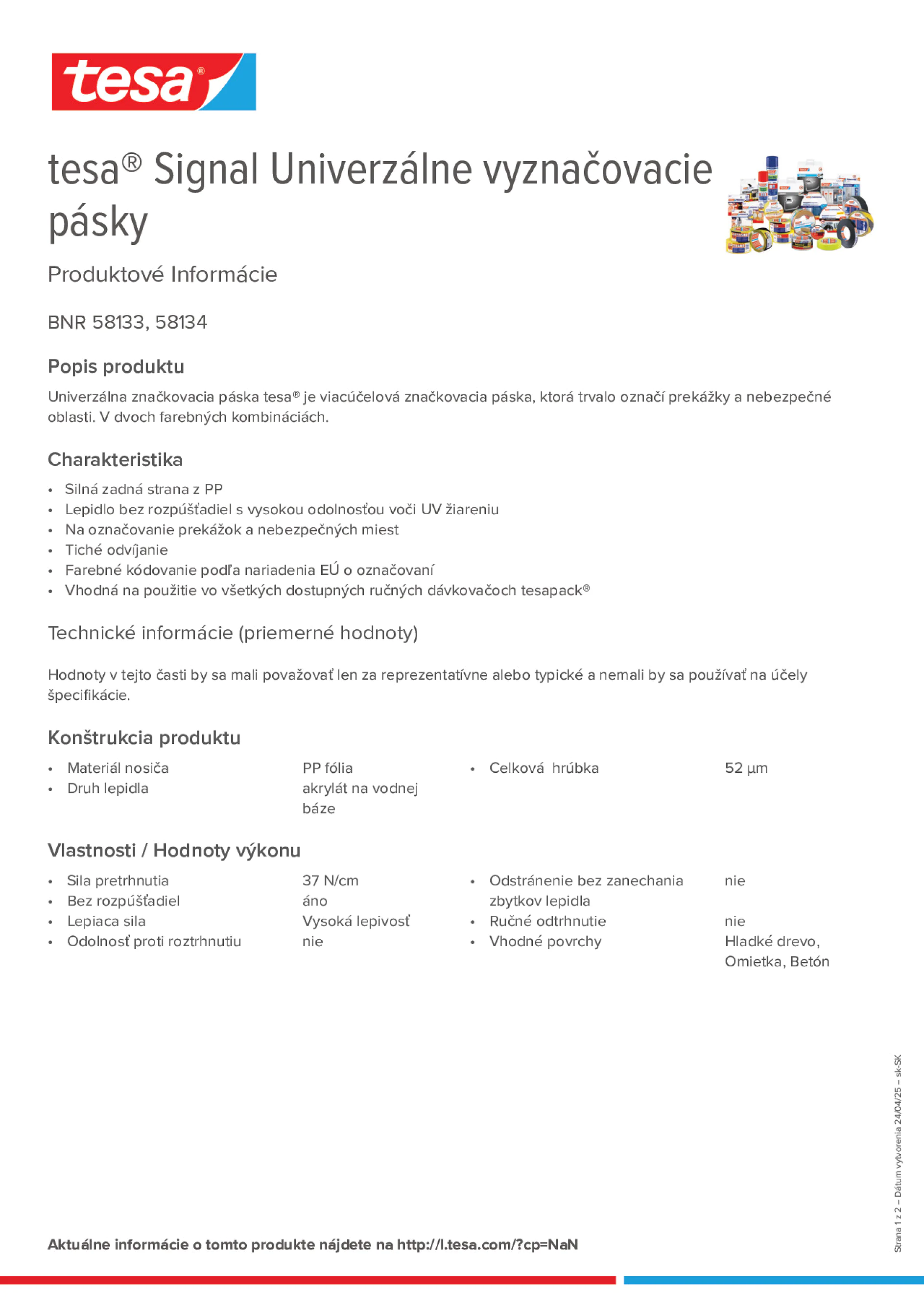 Product information_tesa® 58134YLBK_sk-SK