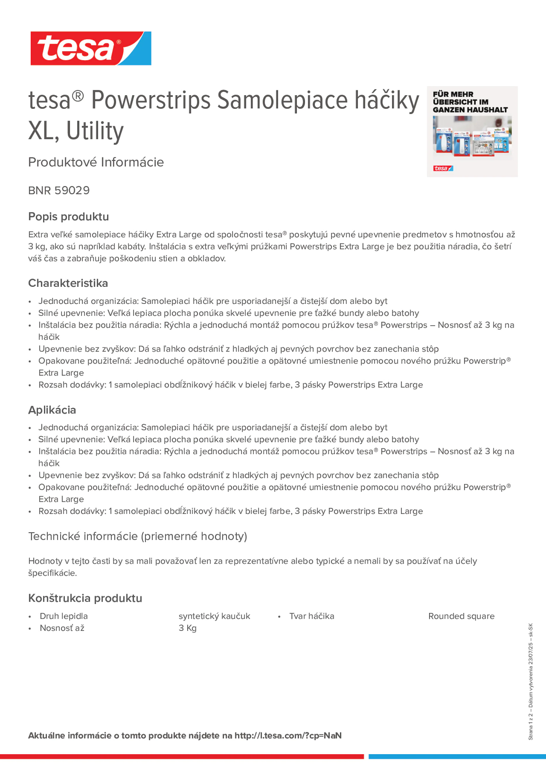 Product information_tesa® Powerstrips 59029_sk-SK