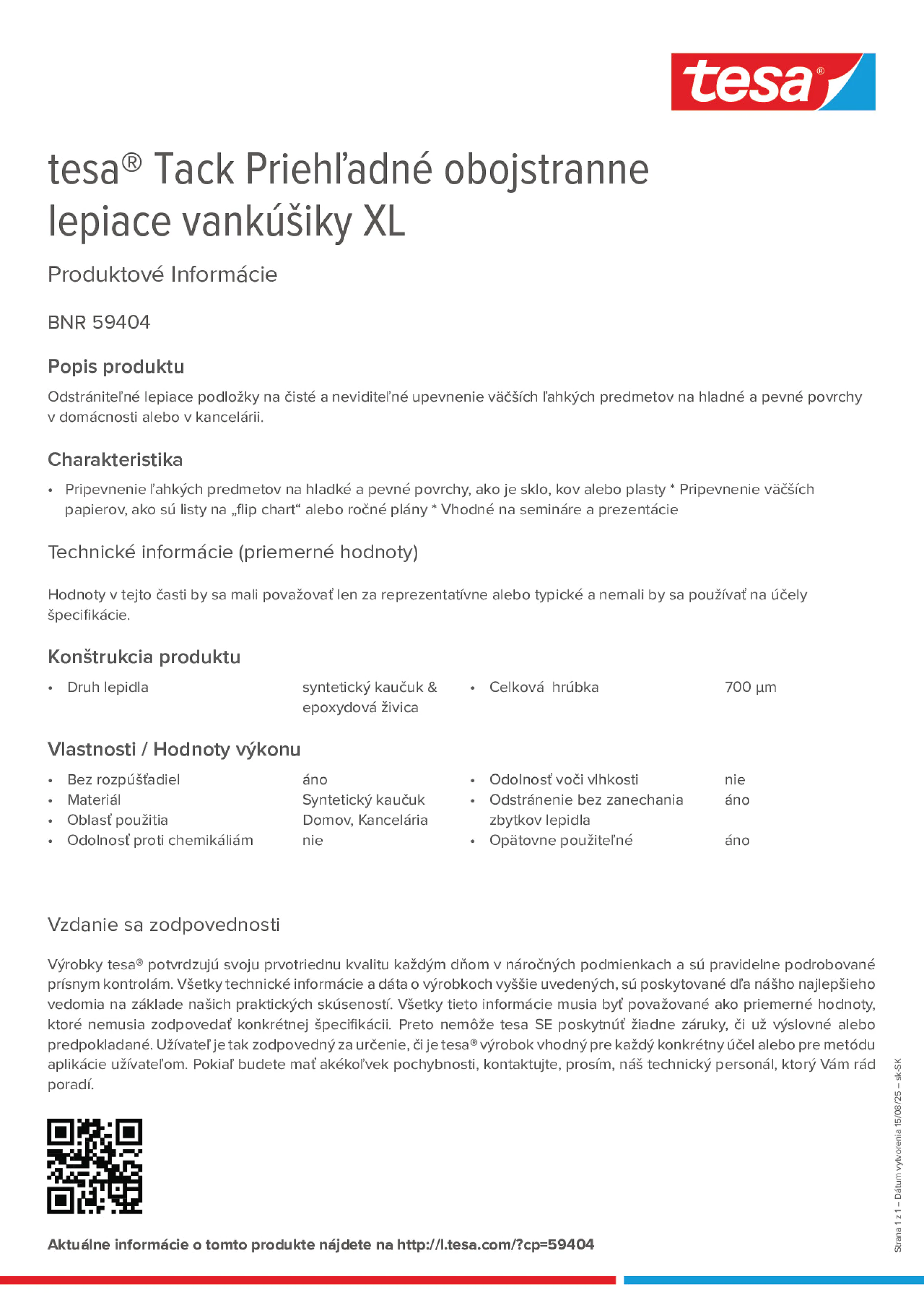 Product information_tesa® Tack 59404_sk-SK