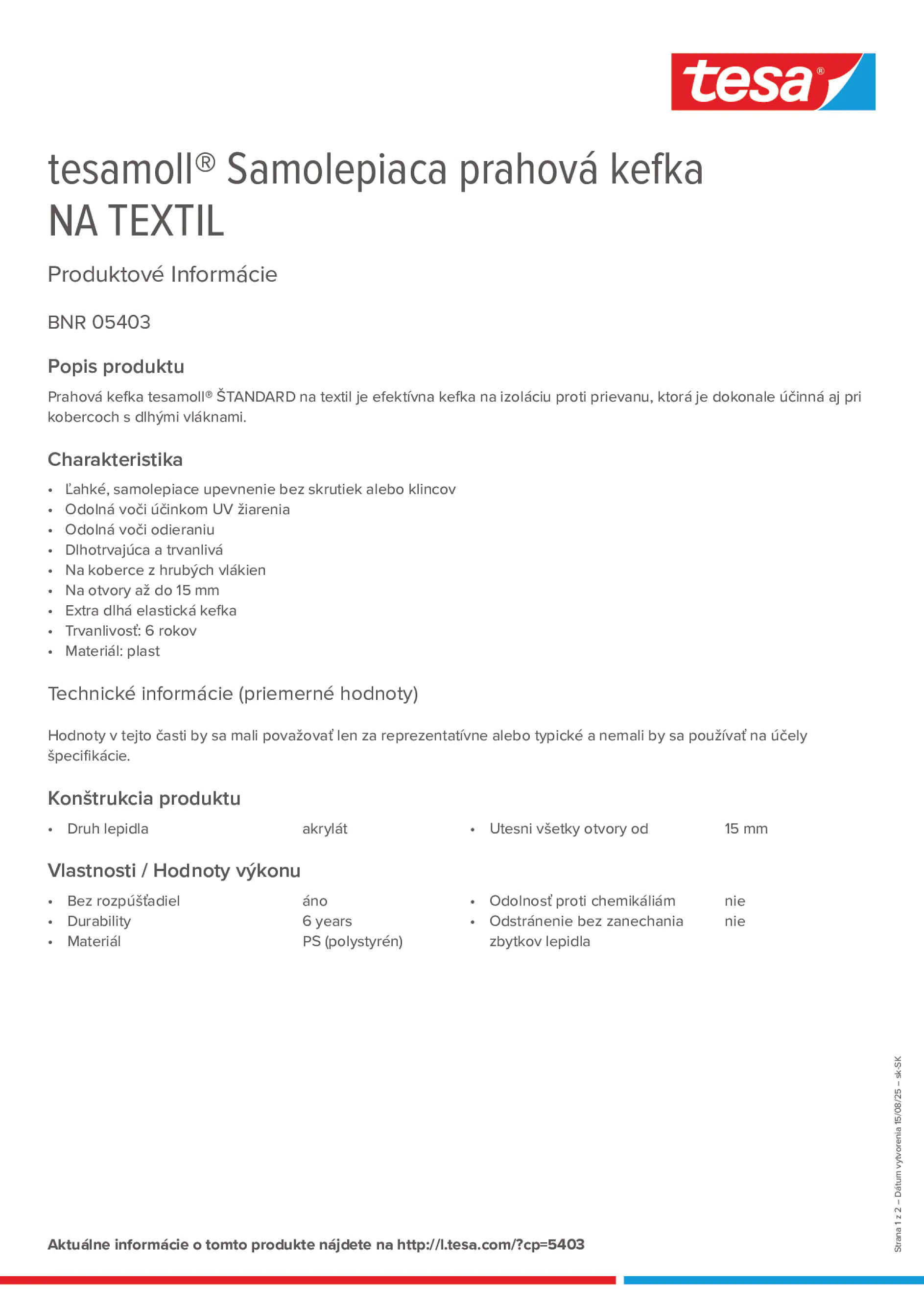 Product information_tesamoll® 05403_sk-SK
