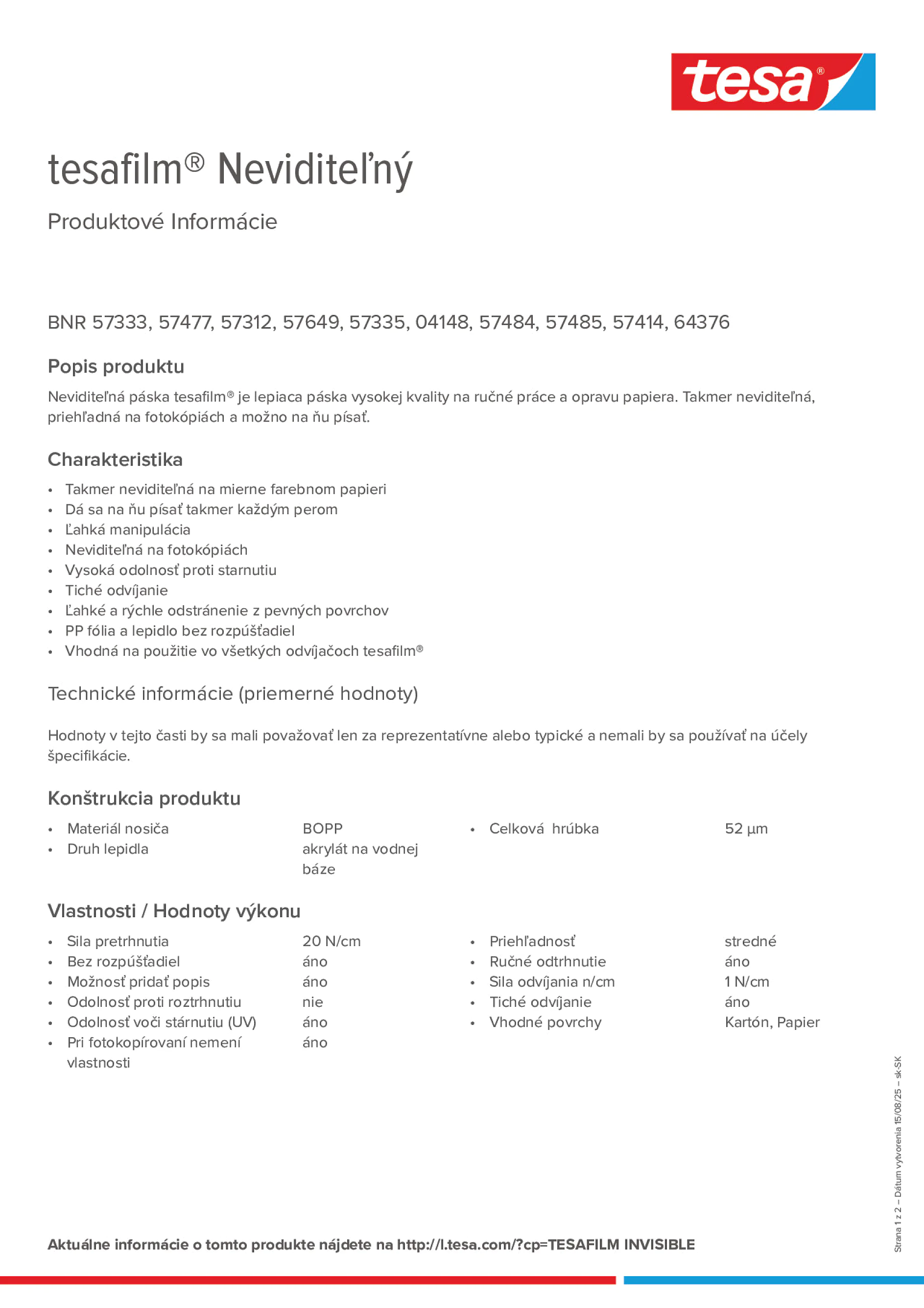 Product information_tesafilm® 57312_sk-SK