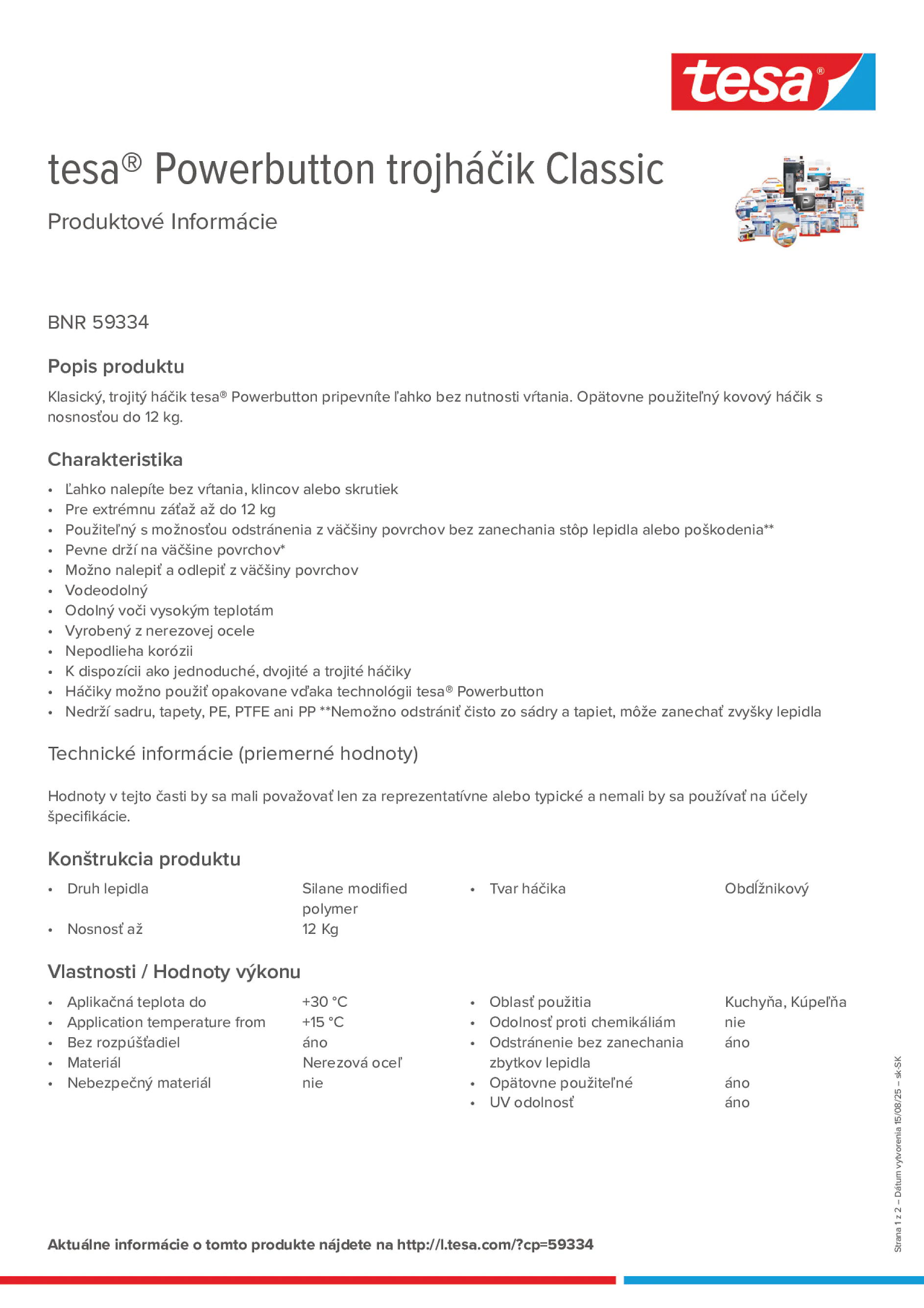 Product information_tesa® Powerbutton 59334_sk-SK