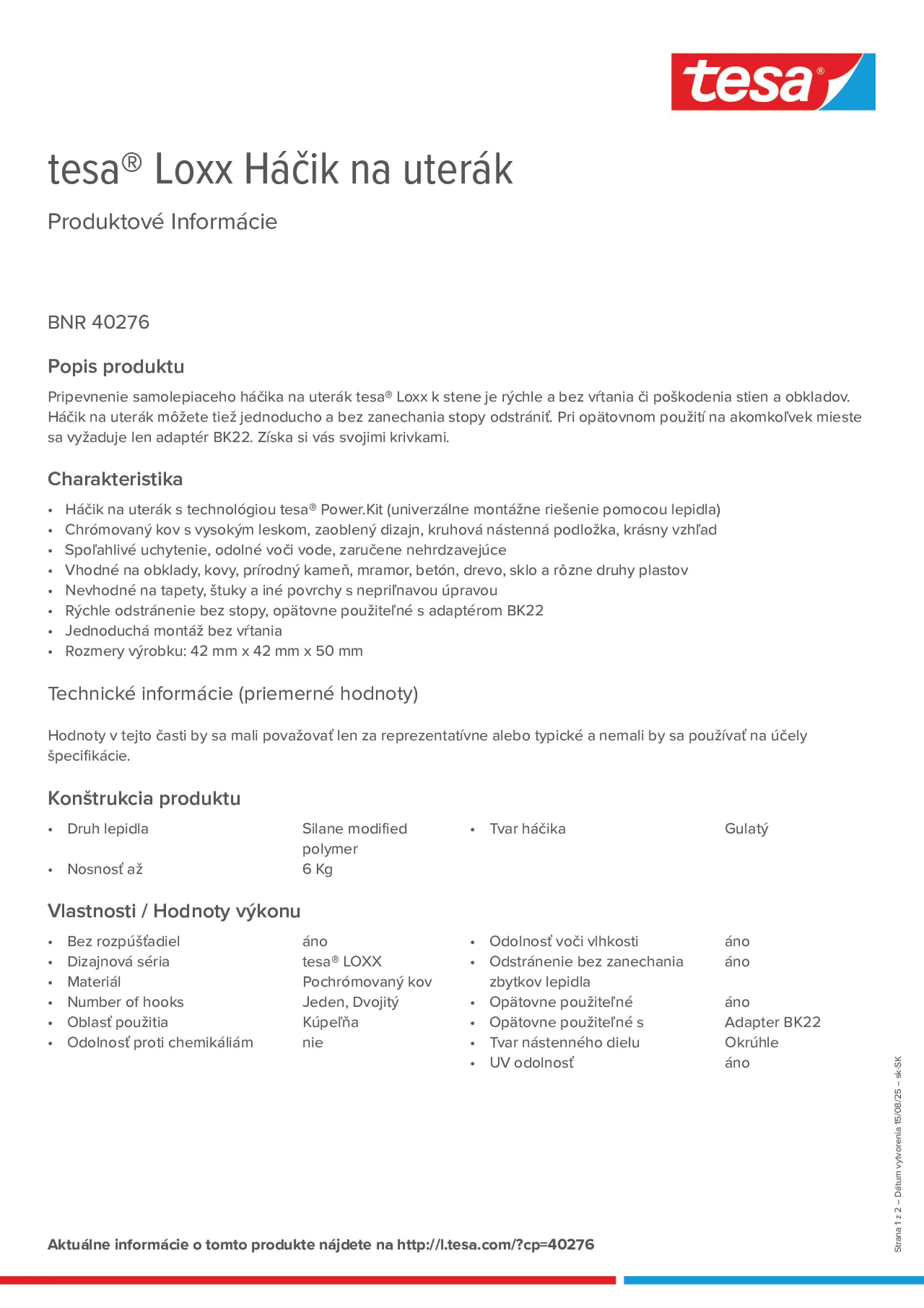 Product information_tesa® 40276_sk-SK