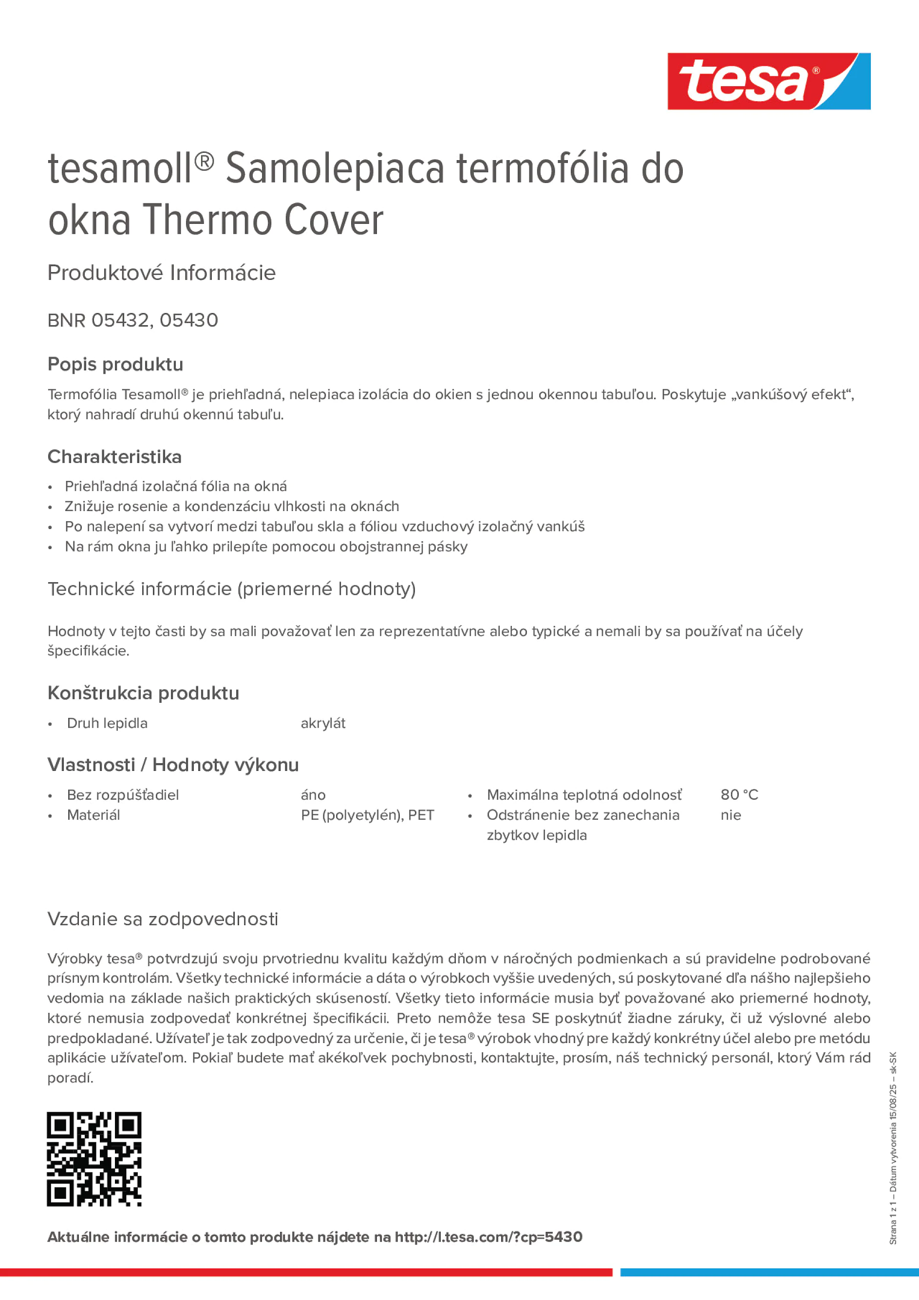 Product information_tesamoll® 5430_sk-SK